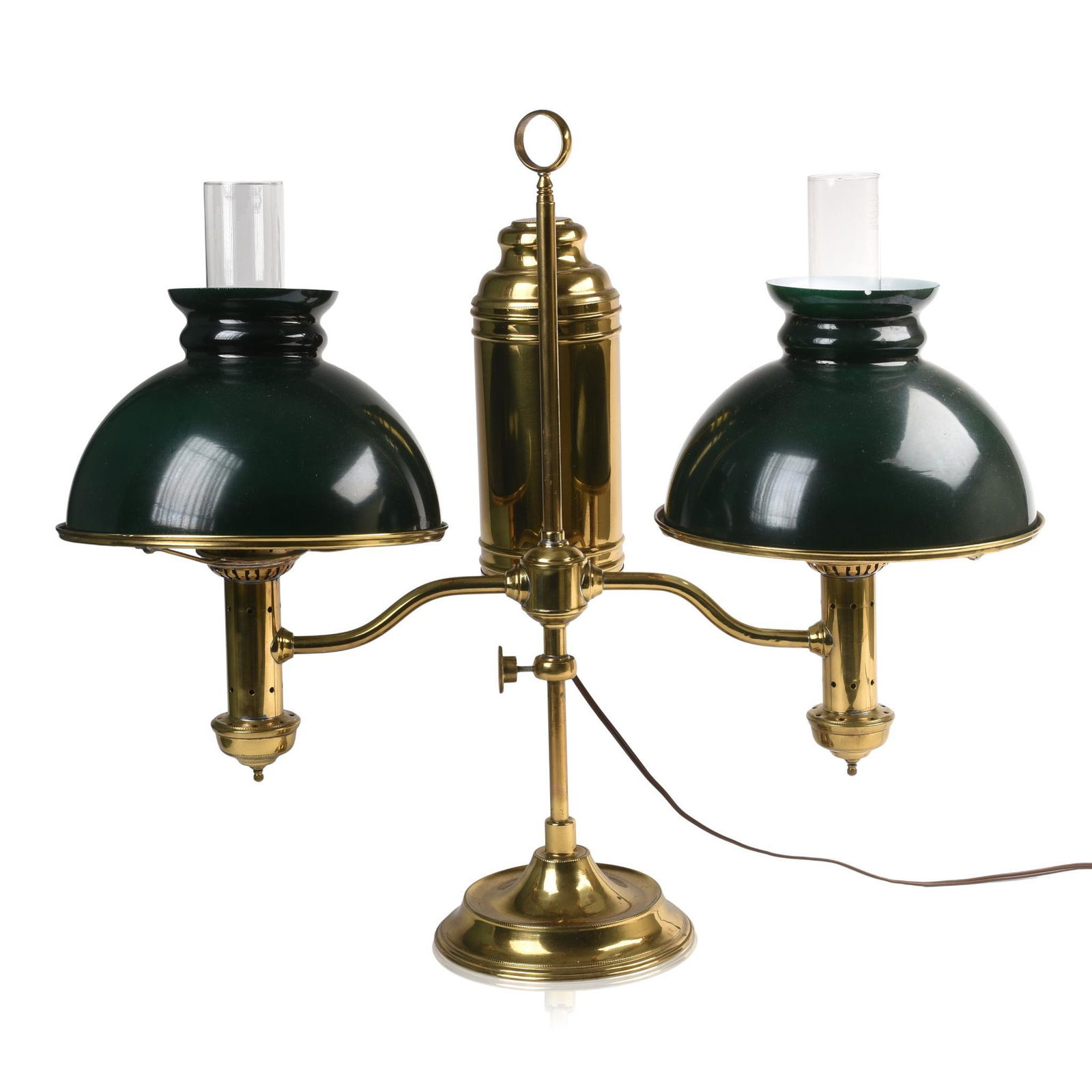 Brass Two Armed Student Lamp. (1 of 4)