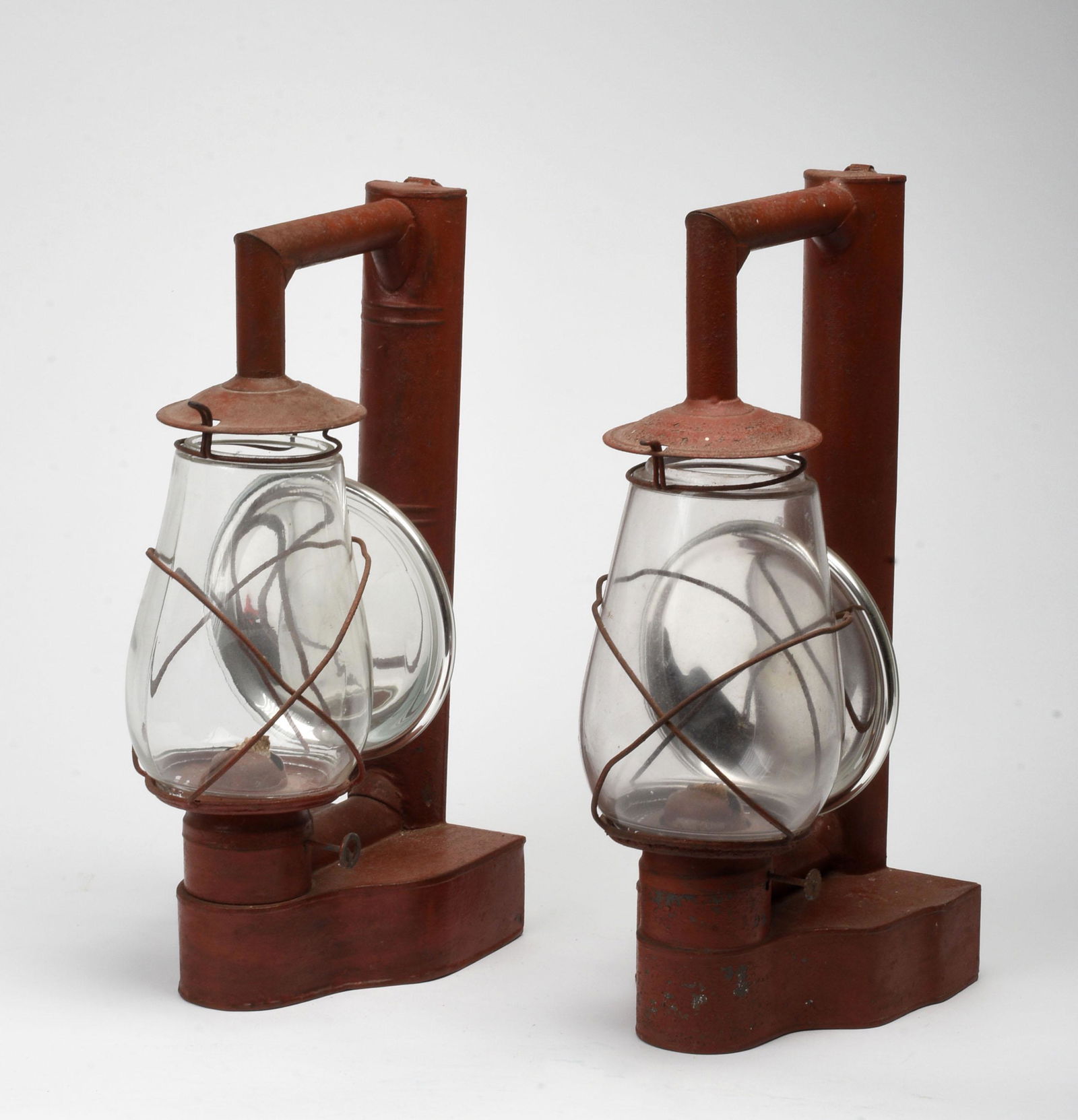 Near Pair of Handmade Tin Railroad Lanterns. (1 of 2)