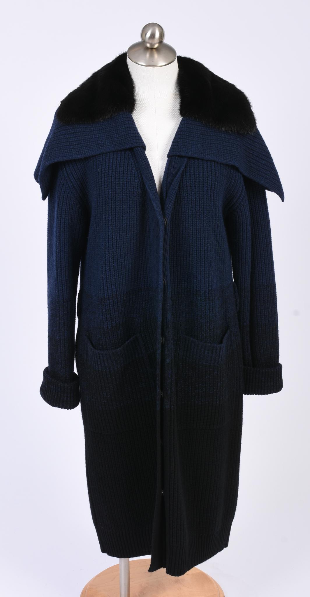 NWT Fendi Sweater Coat With Mink Collar. (1 of 3)