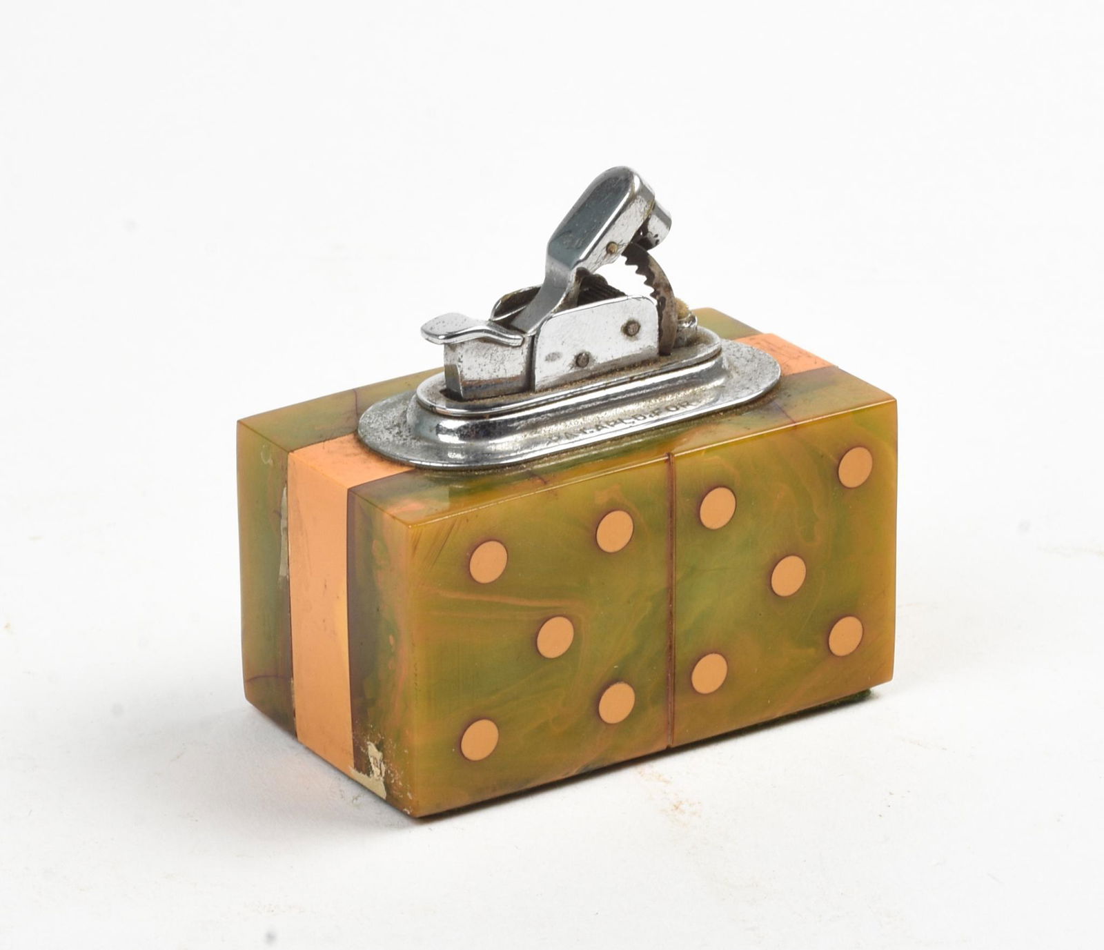 Evans Trig-A-Lite Bakelite Lighter.: Height 2.5 inches, width 2.5 inches.