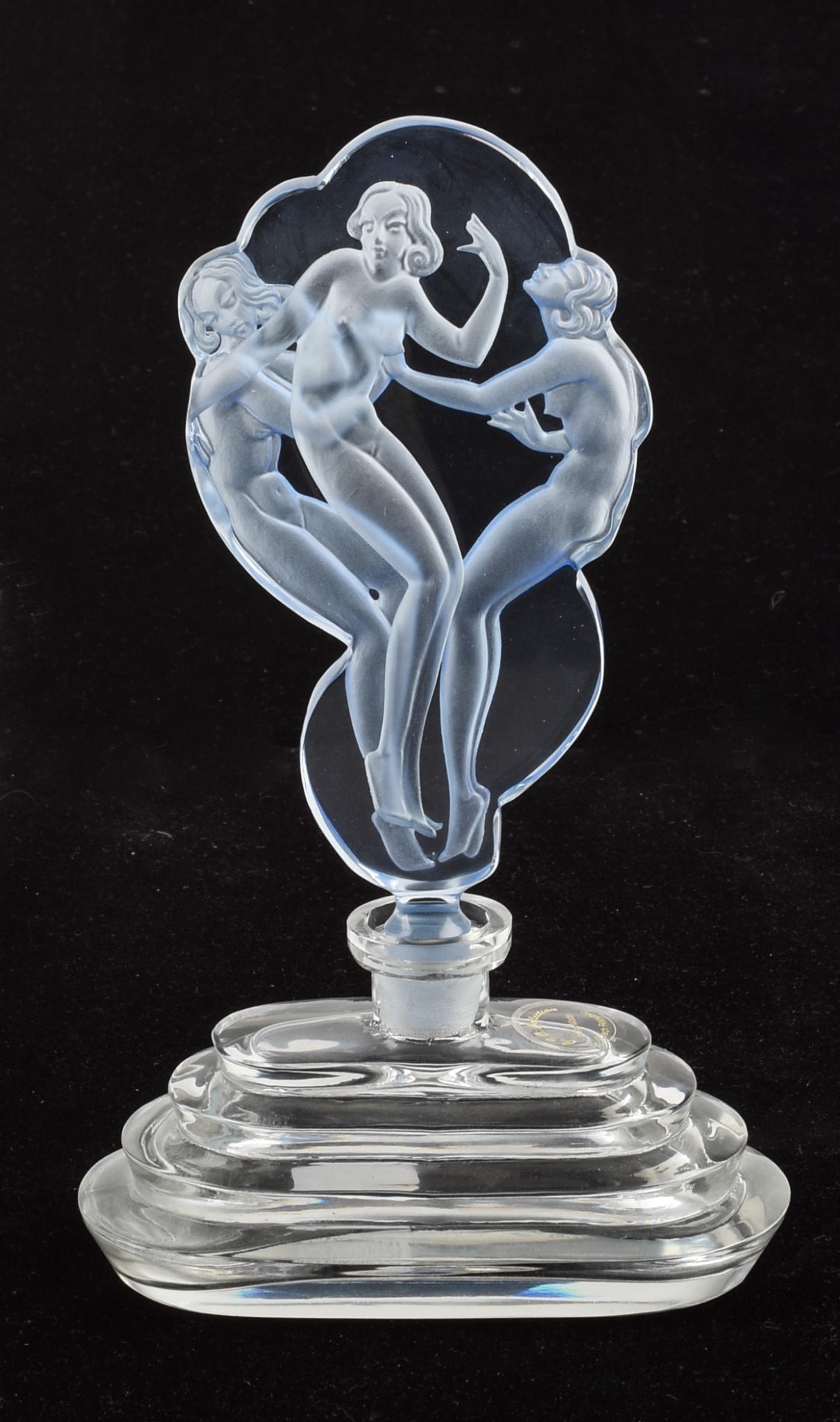 Czech Perfume Bottle With Art Nouveau Nudes. (1 of 7)