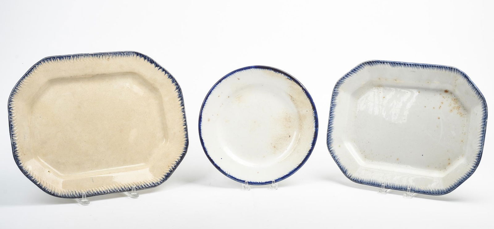 Three Pieces of Blue Rimmed Staffordshire. (1 of 3)