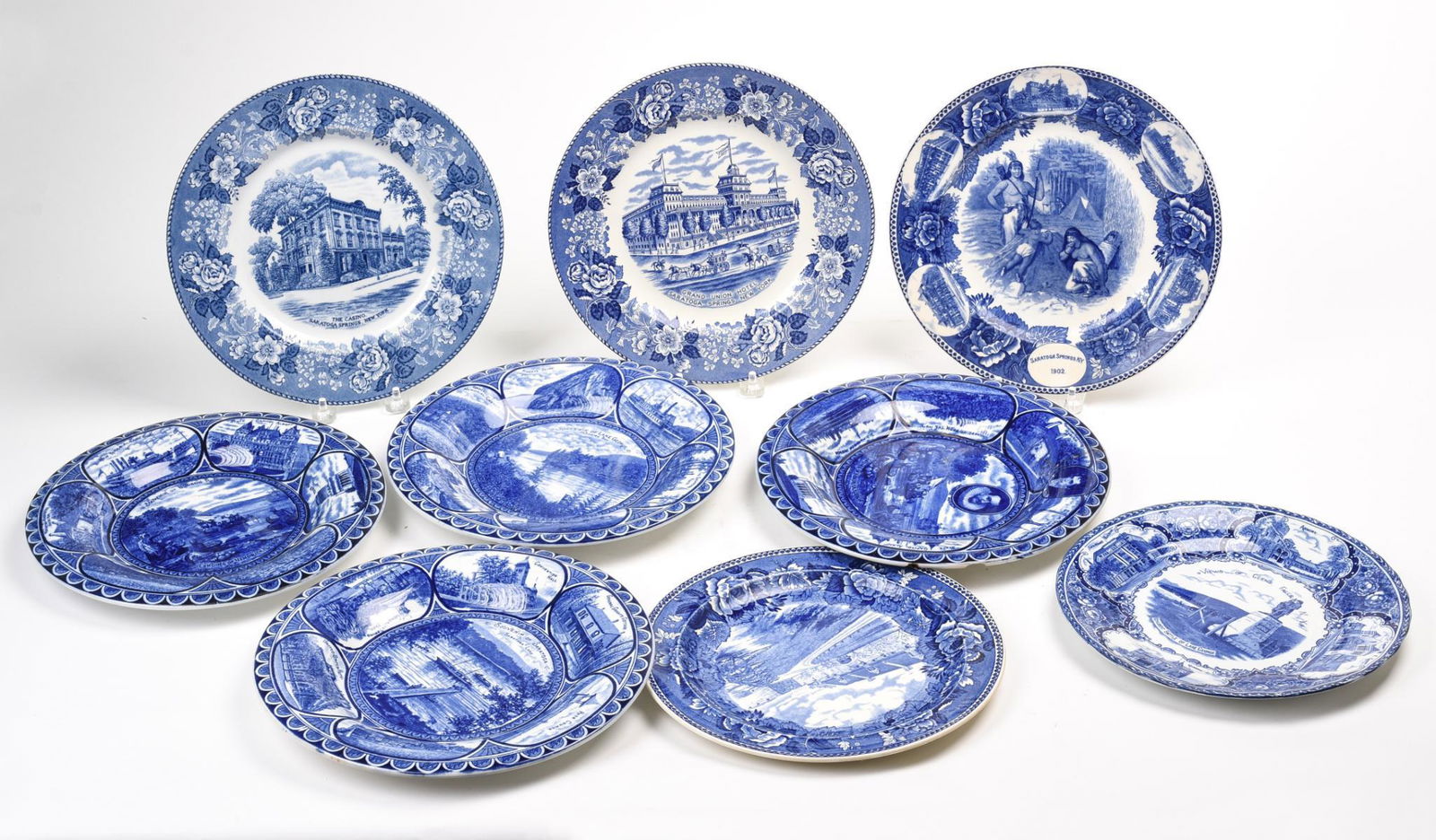 Nine Blue and White Plates of Upstate NY Interest. (1 of 13)