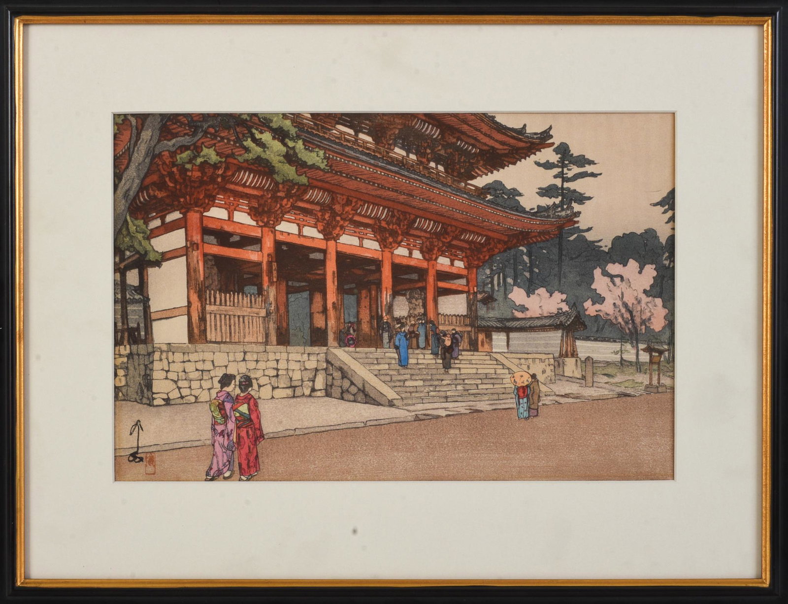 Hiroshi Yoshida "Omura" Japanese Woodblock Print: (Japan, 1876-1950), signed lower left, 9.5 x 14.5 inches, sight.