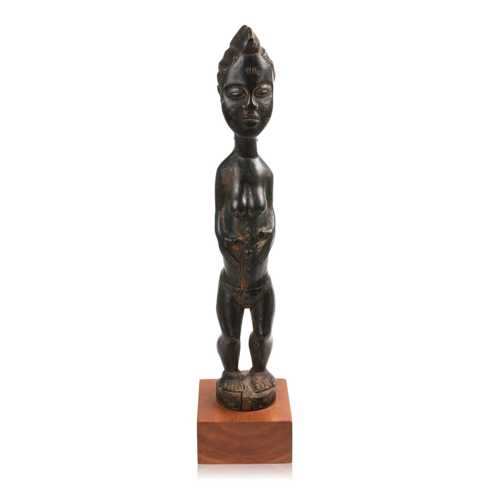 African Baule Standing Female Figure: Height 26 inches.