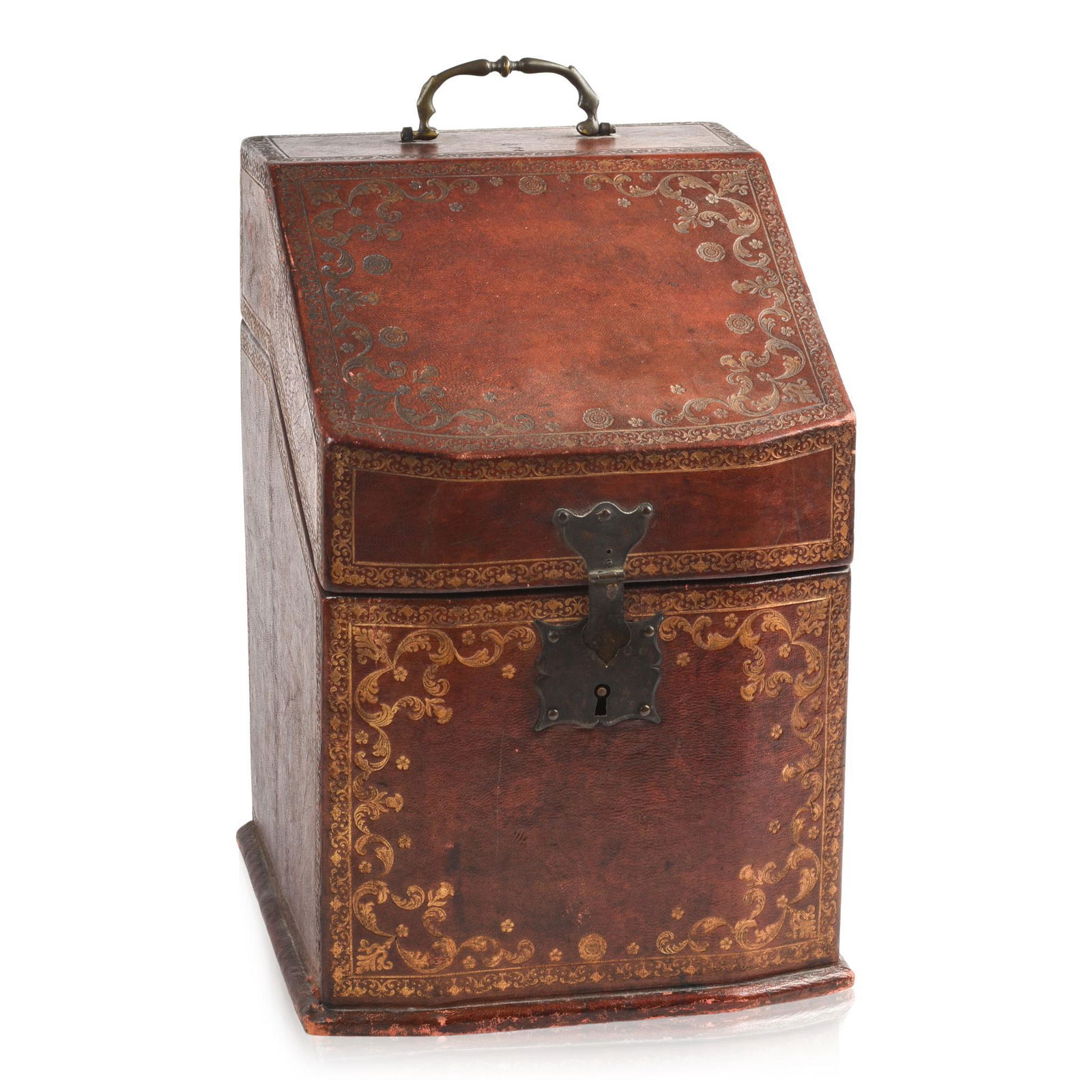 Italian Tooled Leather Desk Box (1 of 6)
