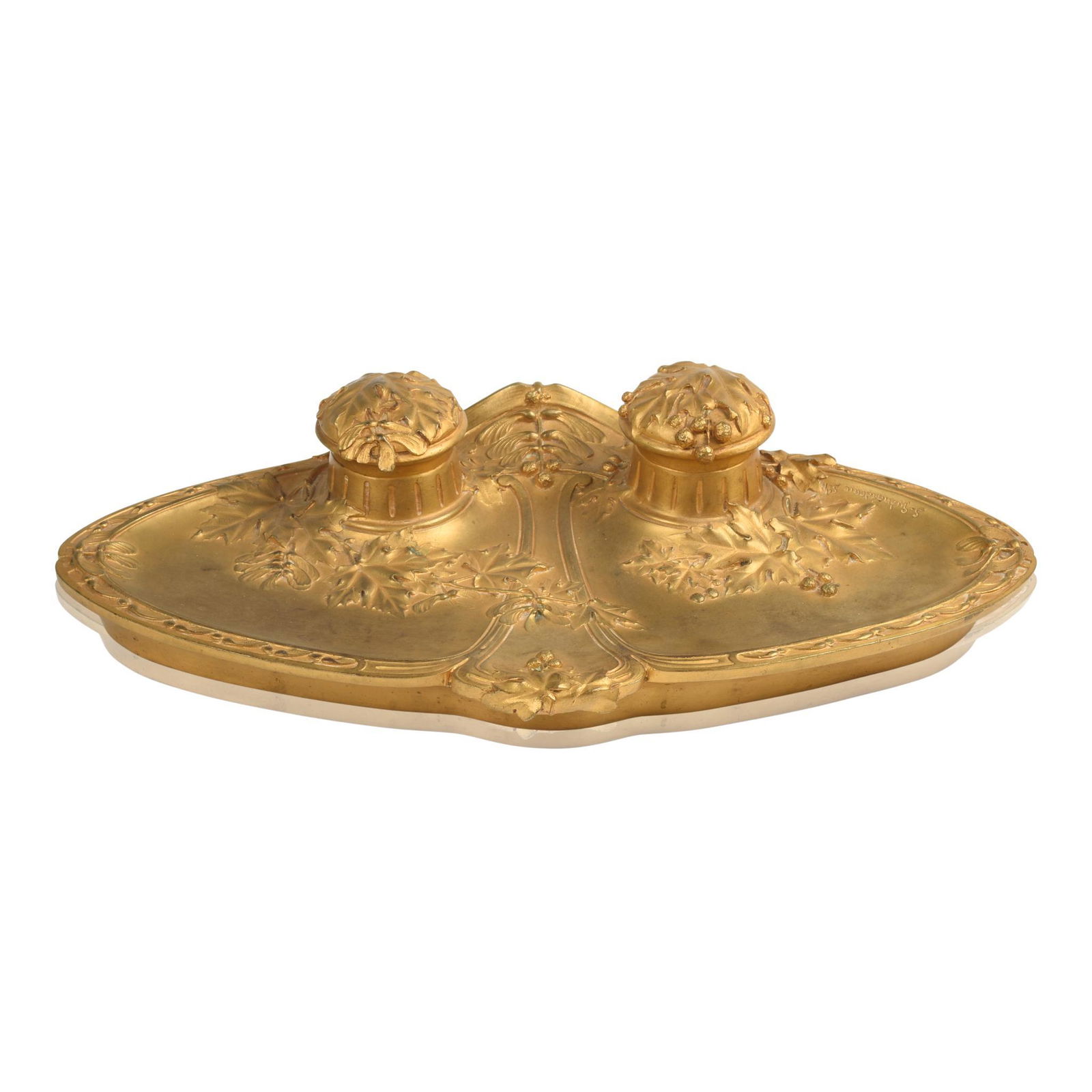 French Art Nouveau Gilt Bronze Inkstand (1 of 5)