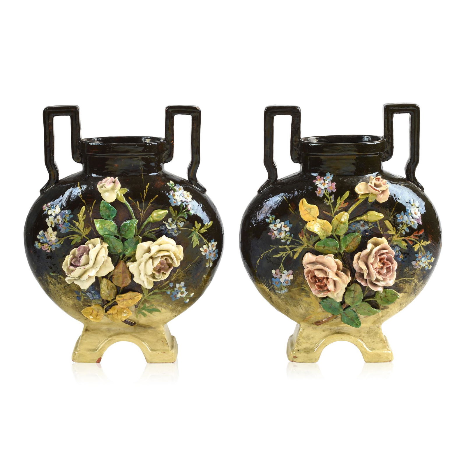 Pair of Theodore LeFront Barbotine Faience Vases (1 of 6)