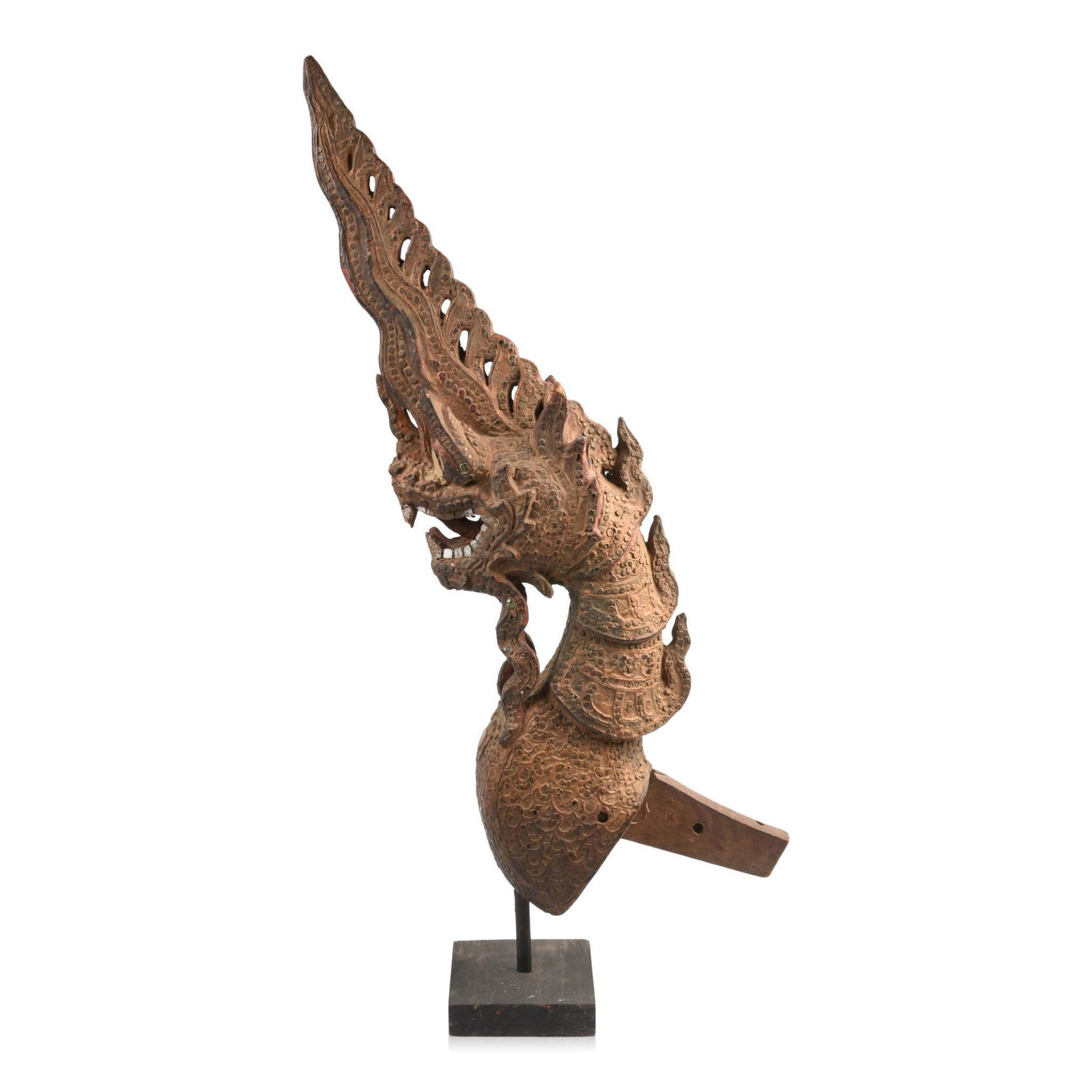 19th C. Thai Carved Temple Naga (1 of 3)