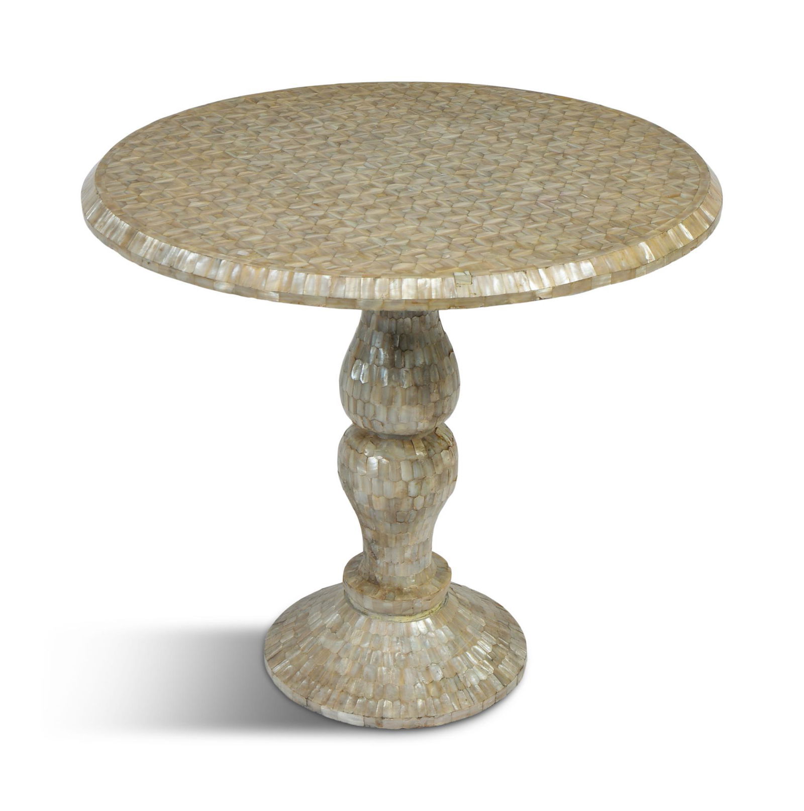 Indian Mother of Pearl Mosaic Side Table (1 of 2)