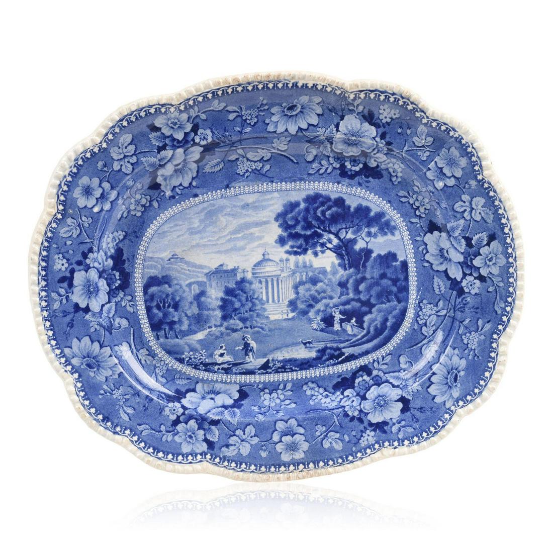 Staffordshire Blue Transfer-Printed Platter (1 of 2)