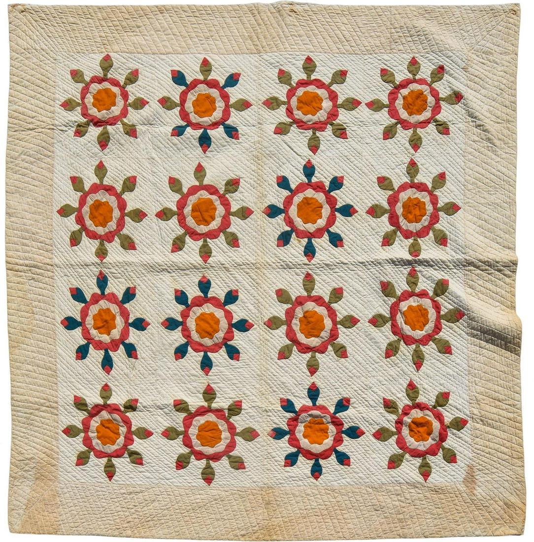 19TH C. American Floral Applique Quilt (1 of 3)