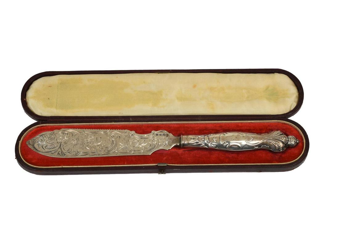 American Coin Silver Cake Saw, Albert Coles, New York. (1 of 2)