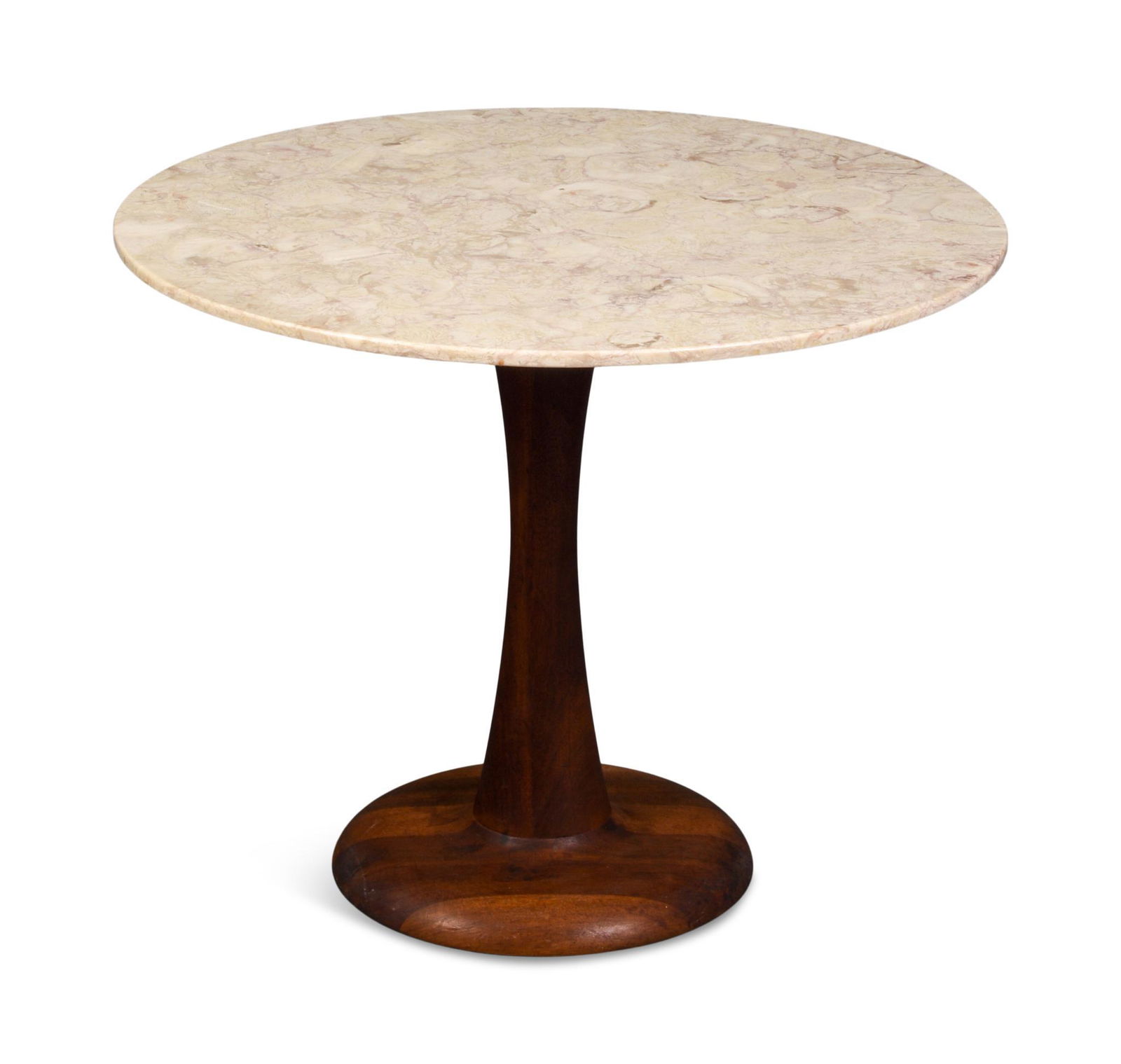 Mid Century Marble Top Walnut Side Table (1 of 3)