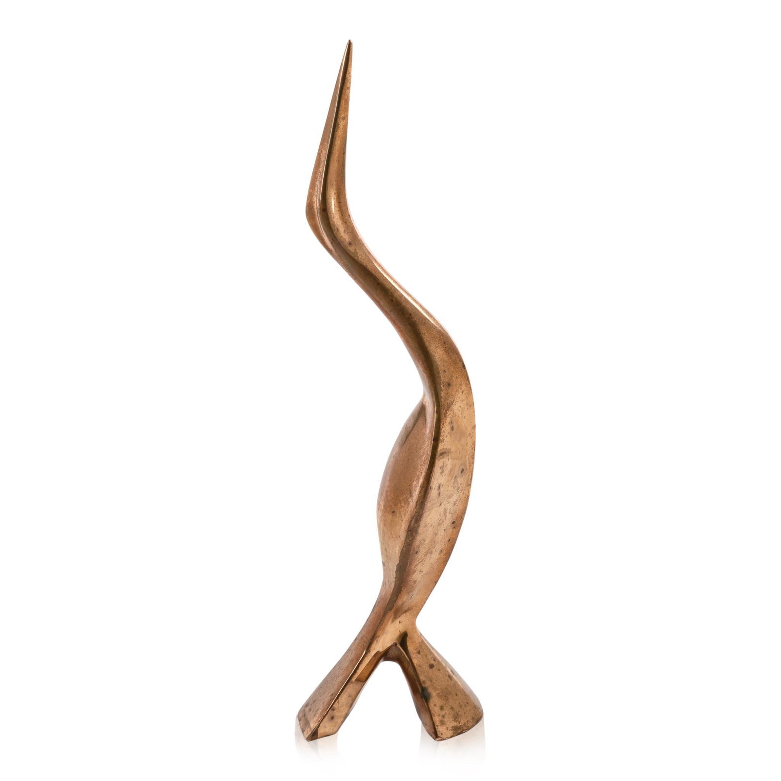 Bronze Sculpture of an Abstract Bird: Unsigned, height 17.5 inches.