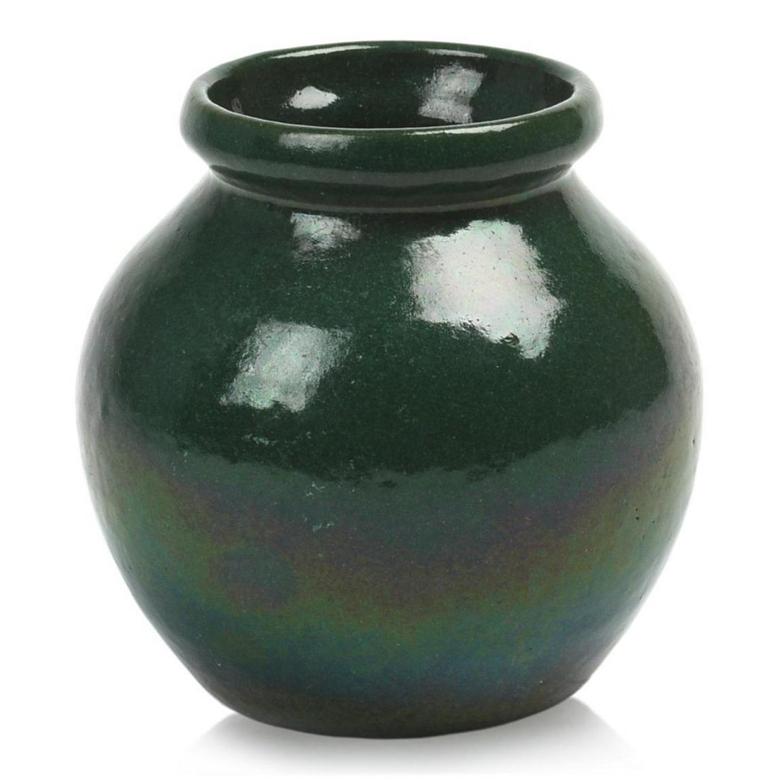 Arts and Crafts Green Glazed Pottery Vase (1 of 4)
