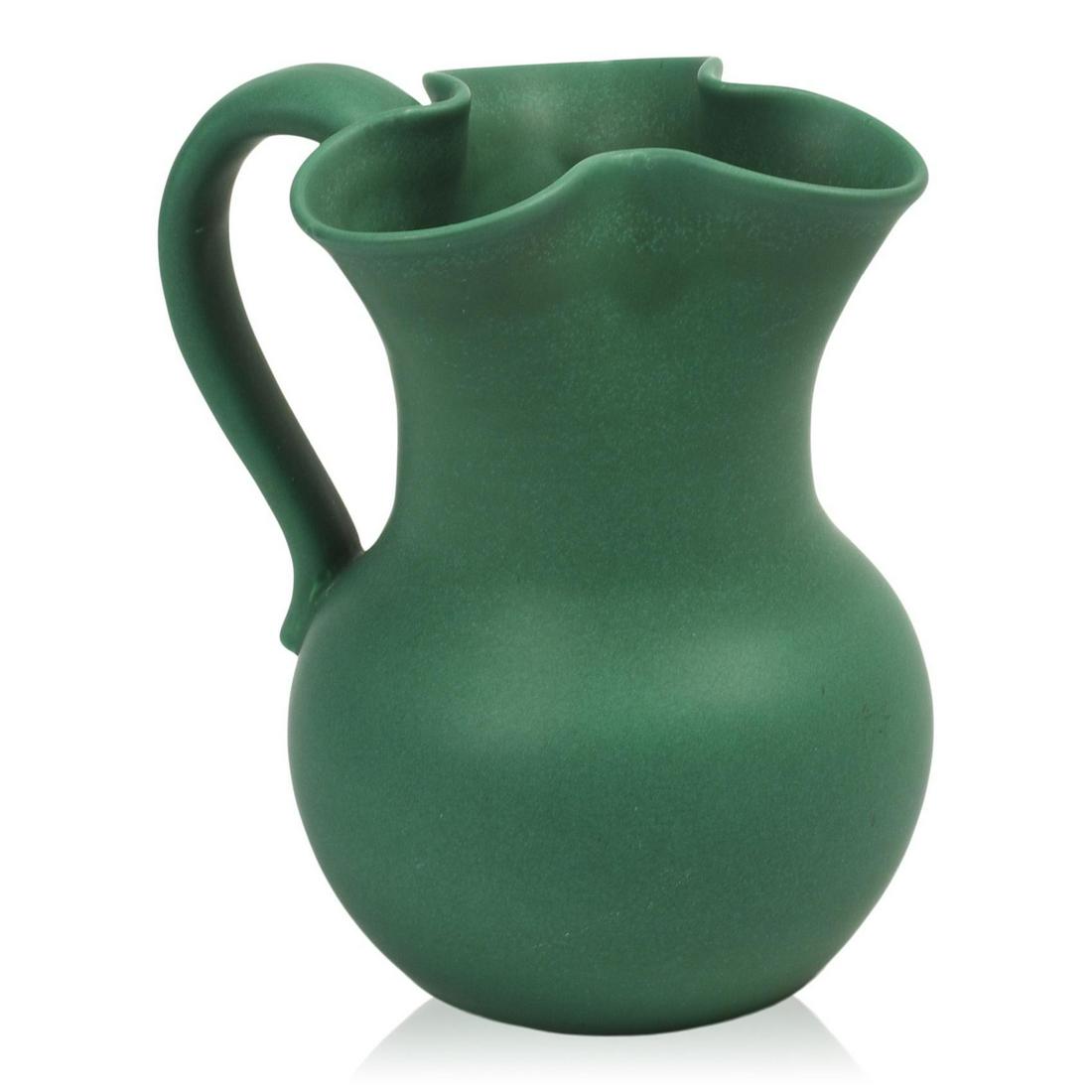 Matte Green Art Pottery Pitcher (1 of 7)