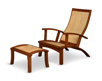 Thos Moser Lolling Chair with Ottoman, 37% Off