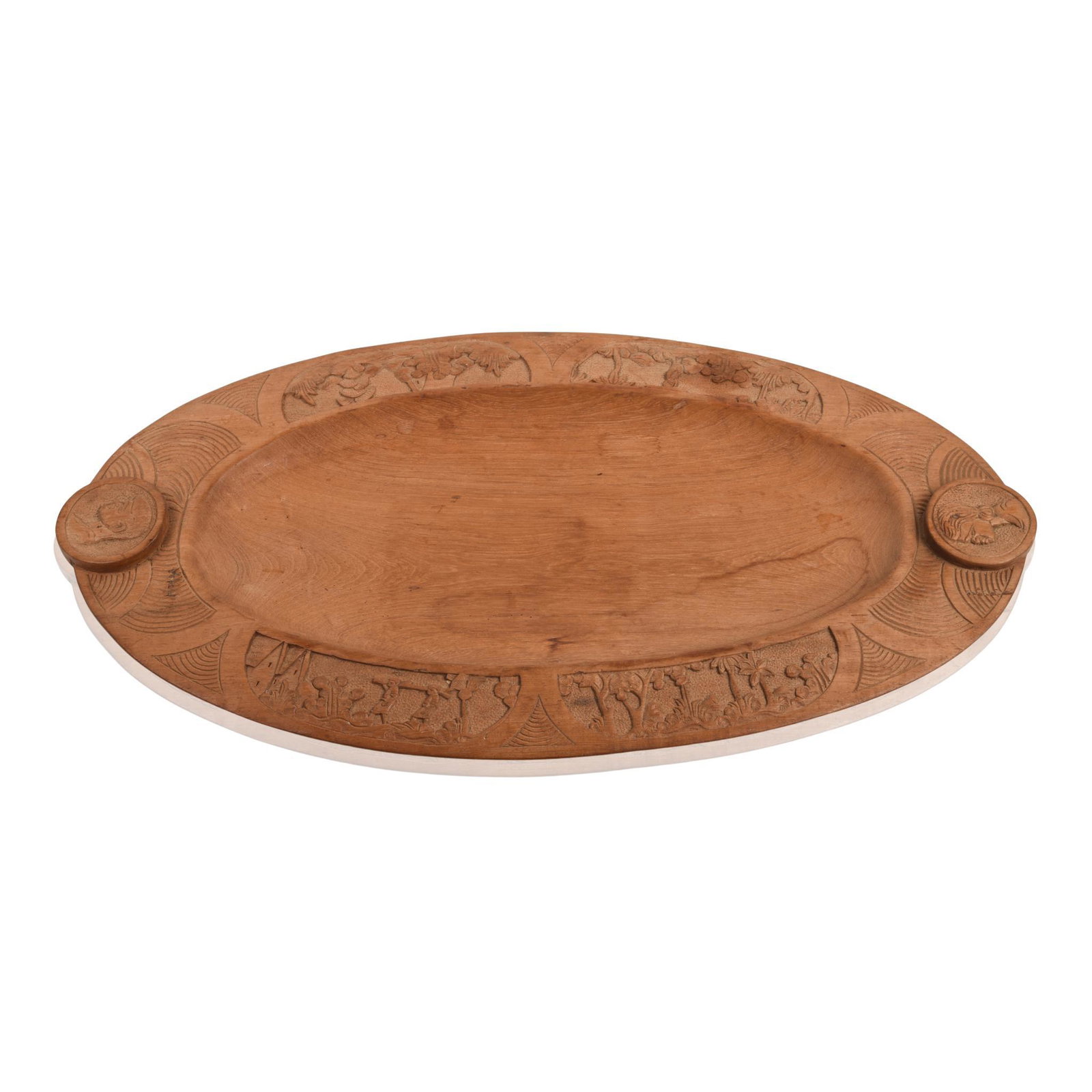 Carved Serving Tray, Phillipines.: 20 x 10.5 inches.