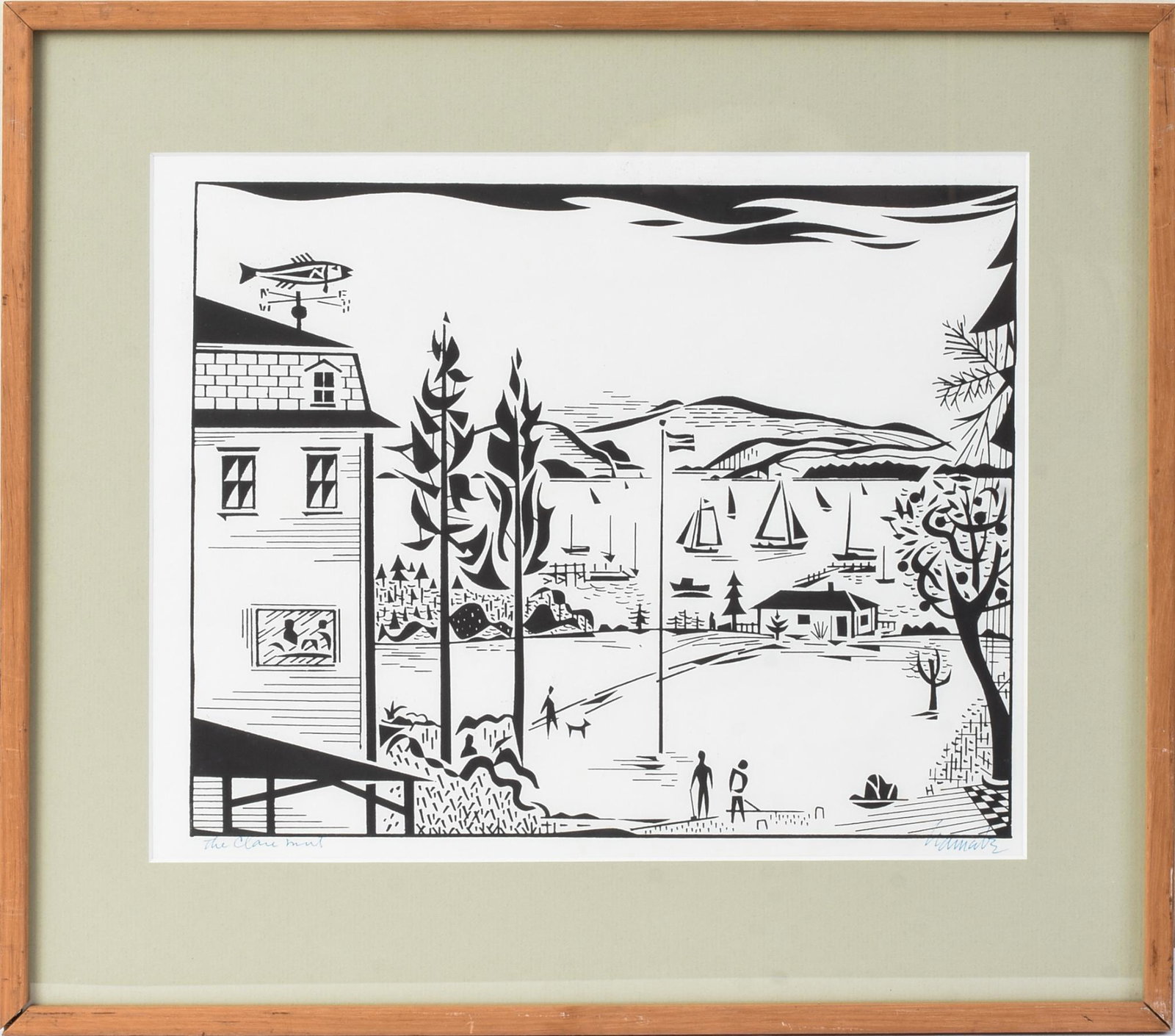 Francis Emritz Hamabe Wood Block Print (ME/ 1918-2002): Titled and signed in ink, 11 x 13.5 inches, sight.