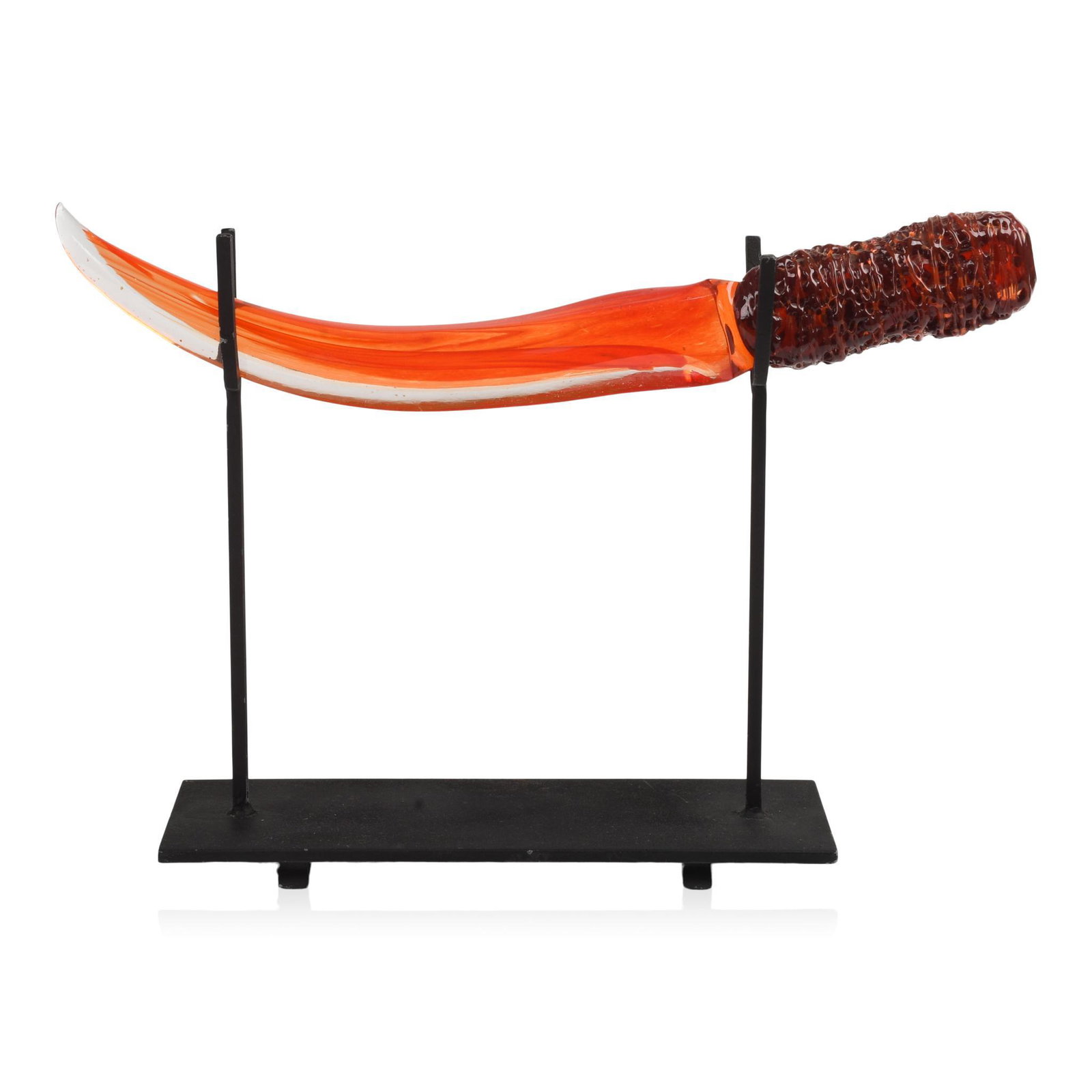 Large Murano Glass Dagger.: On a custom stand, length 16 inches.