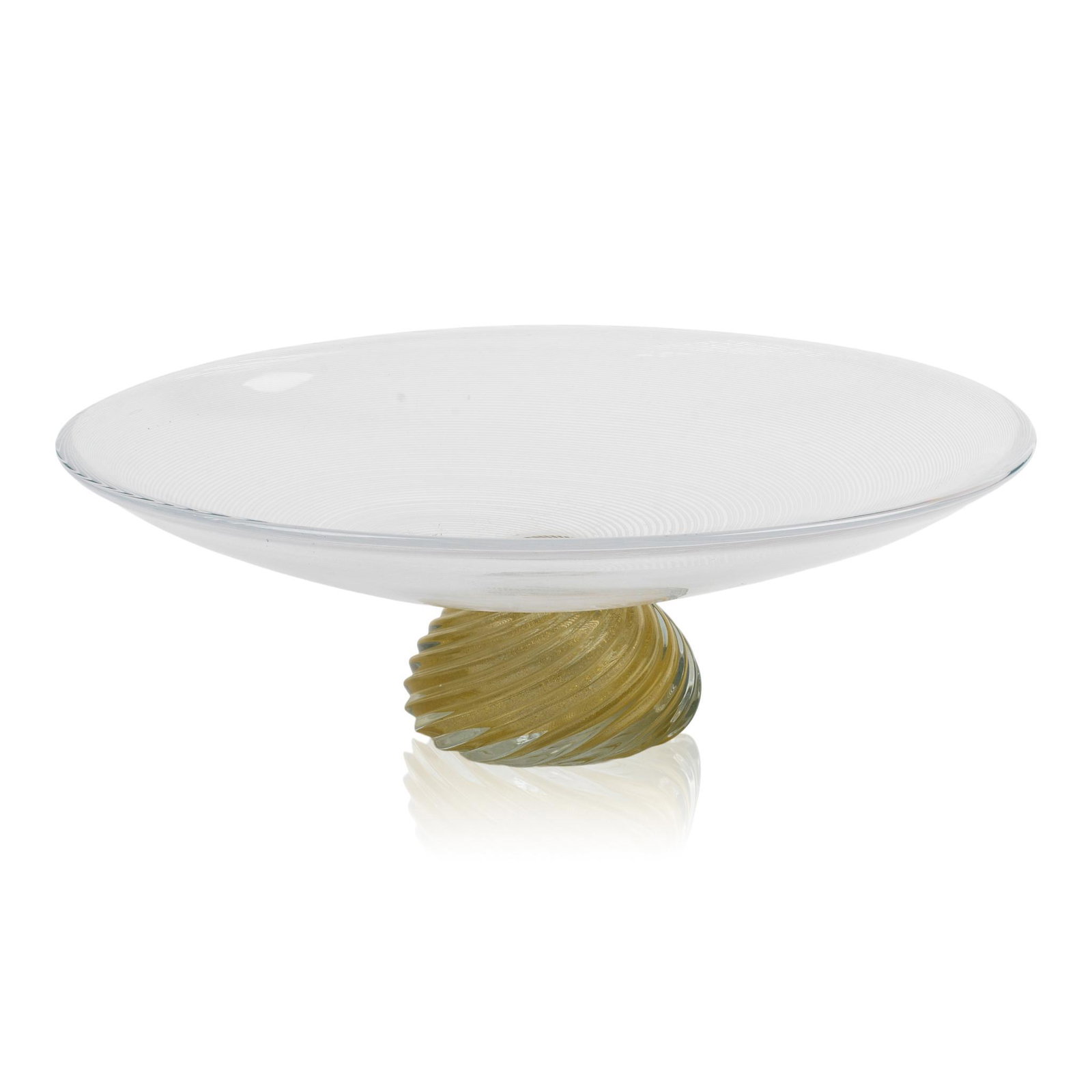 Large Murano Glass Tazza.: Height 4.75 inches, top 15 x 12 inches.