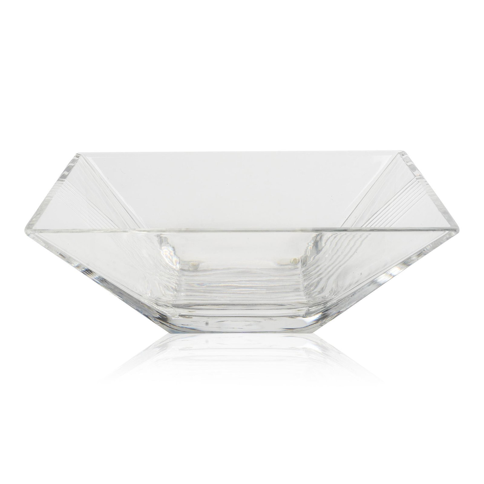 Tiffany & Co. Glass Center Bowl.: Height 4 inches, width 11 inches.