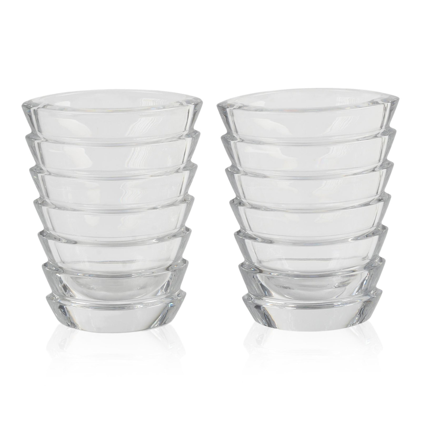 Pair of Baccarat Vases.: Heights 5.5 inches, signed at base.