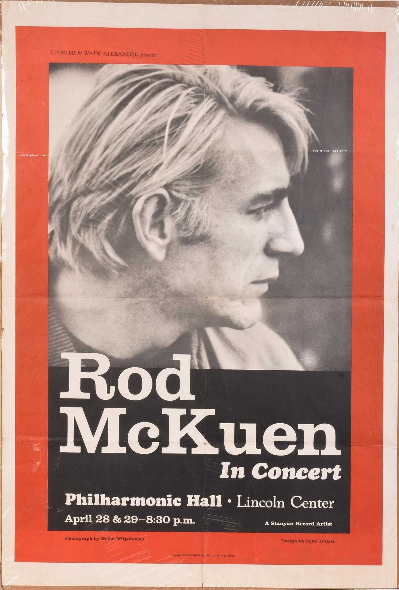 Rod McKuen Concert Poster. (1 of 3)