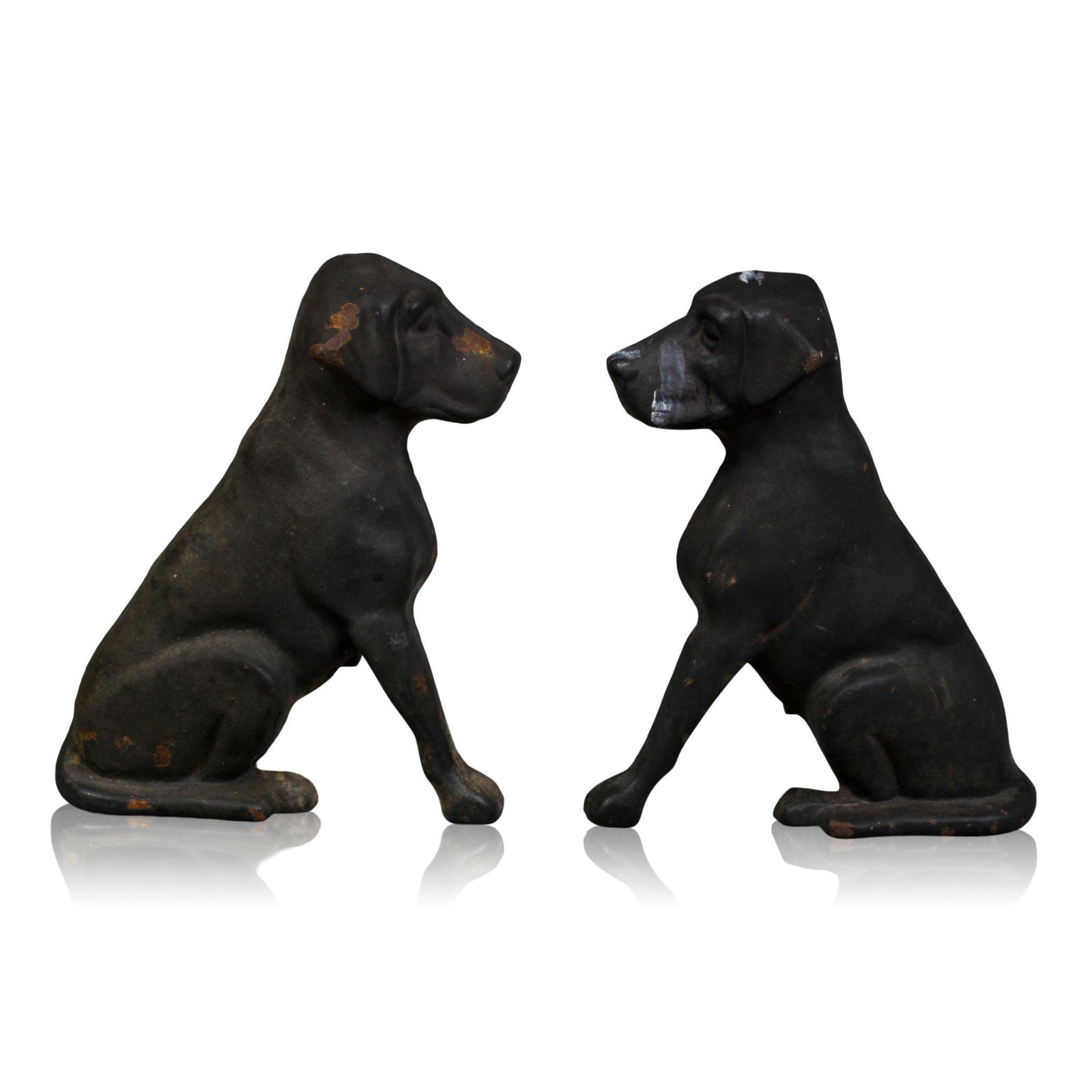 Pair of Liberty Foundry Cast Iron Black Lab Andirons. (1 of 2)
