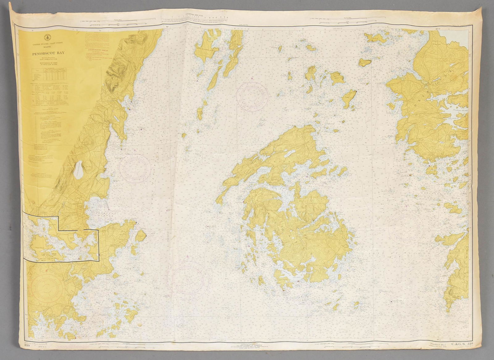 Seven Old Nautical Charts. (1 of 4)