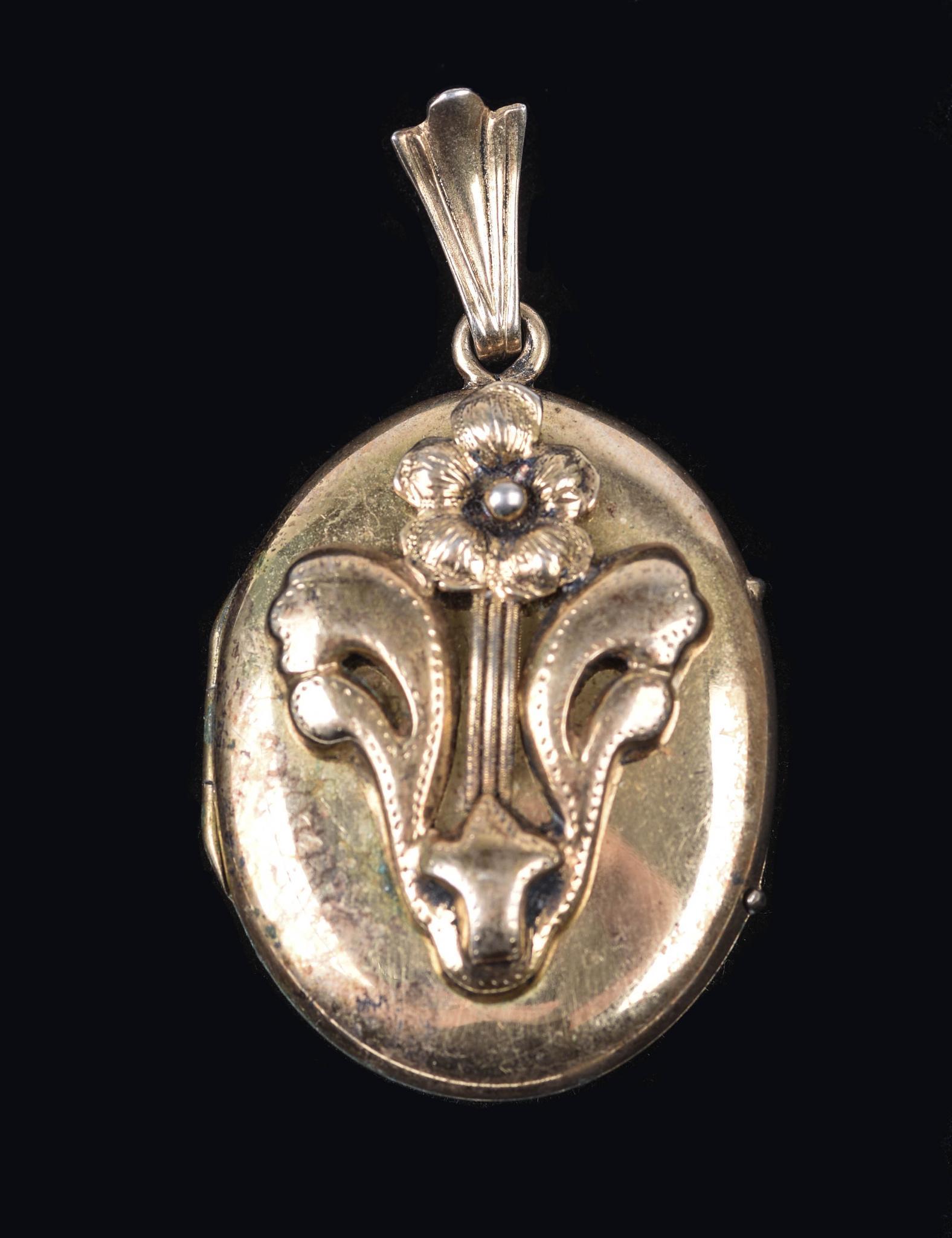 Swedish Silver Plated Pendant Locket.: 1.75 x 1.25 inches.