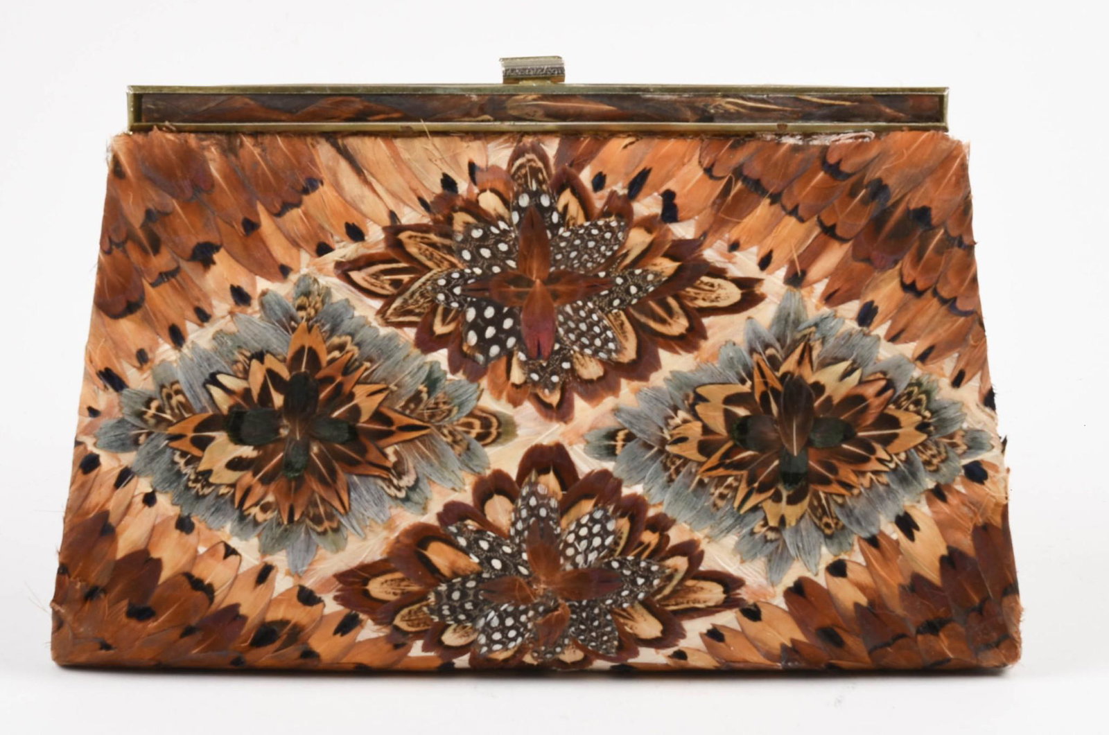 Vintage Feather Clutch.: 9 x 6 inches, very good condition.