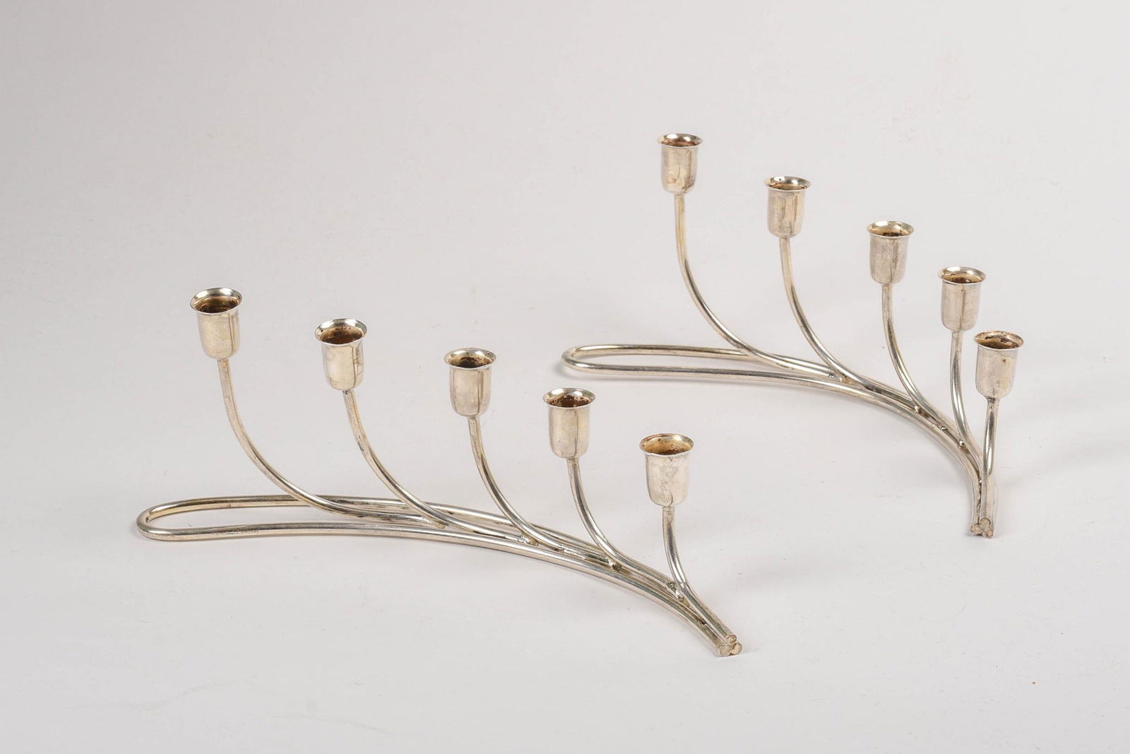 Pair of Nysolu Mid Century Silver-plate Candleholders (1 of 2)