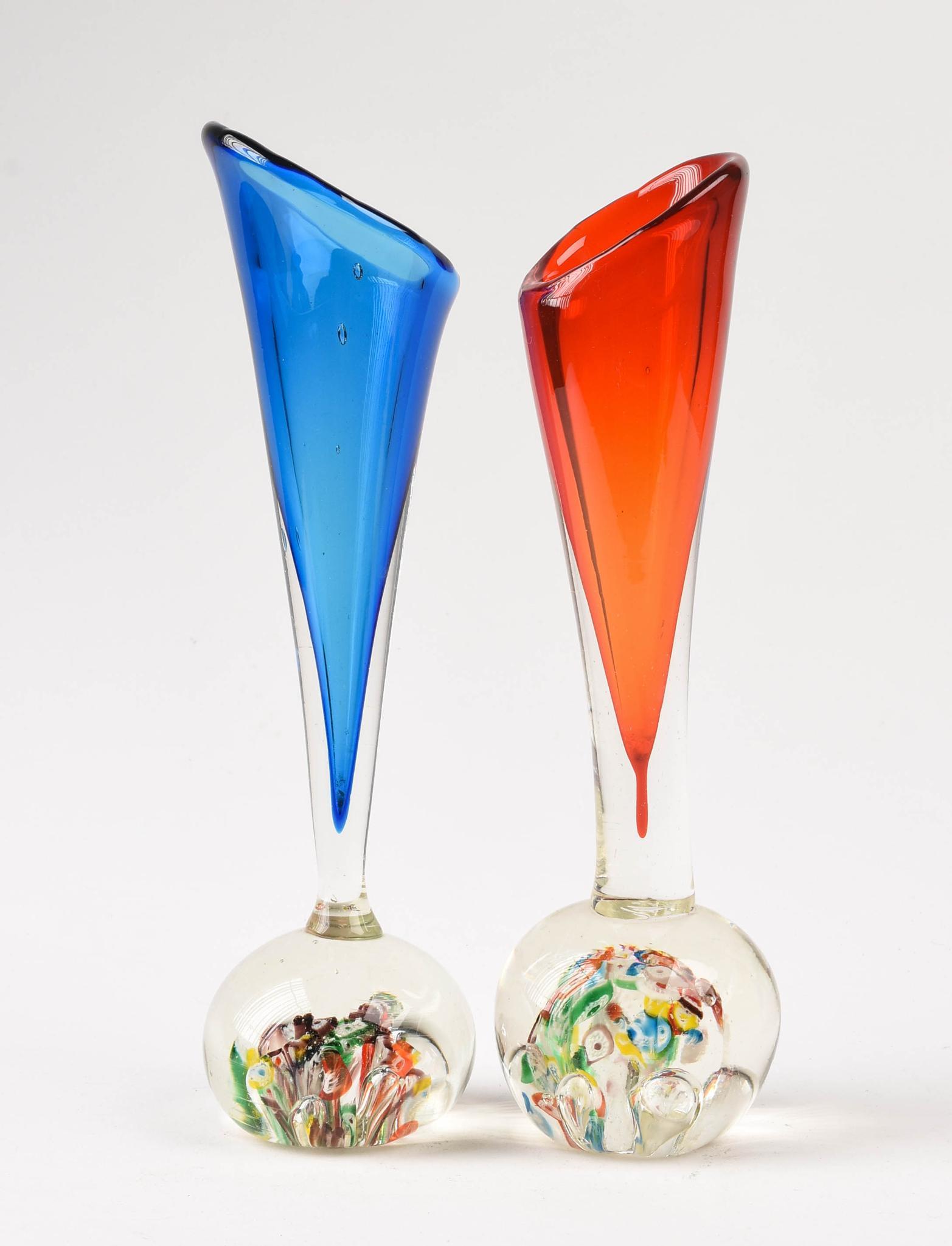 Two Glass Paperweight Vases. (1 of 4)