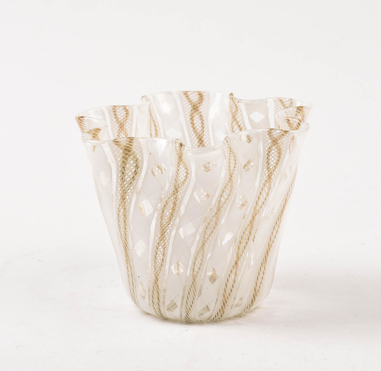 Small Murano Glass Handkerchief Vase. (1 of 3)