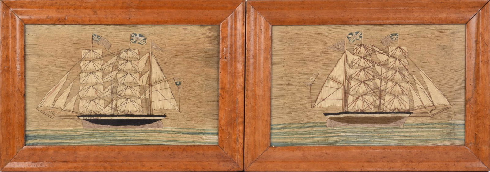 Two Woolwork Ship Illustrations. (1 of 4)