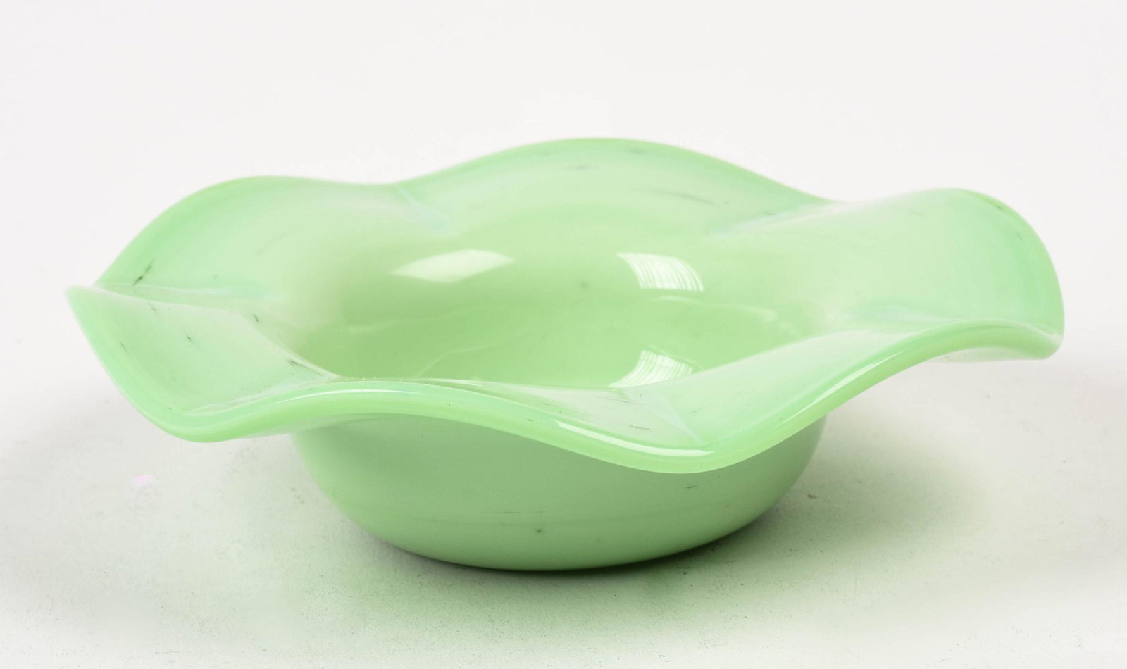 Jadeite Bowl With Scalloped Rim.: Diameter 7 inches.
