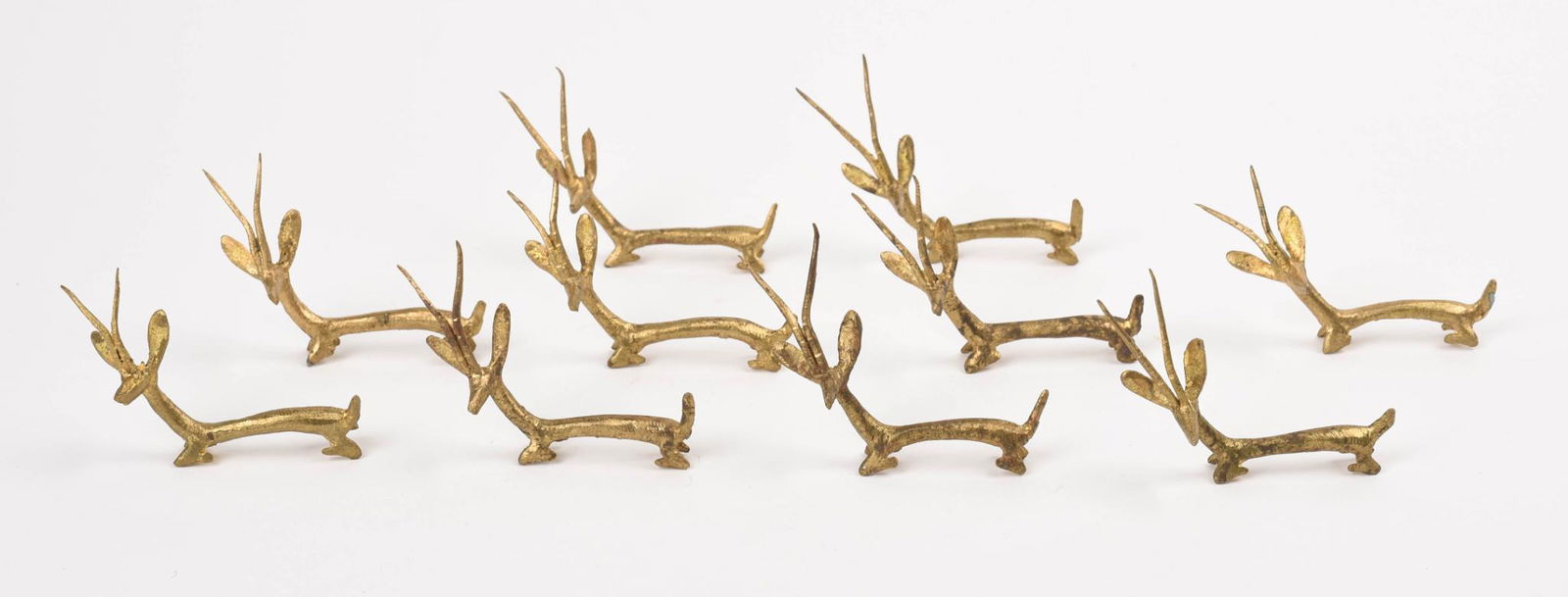 Set of Ten French Modernist Deer Knife Rests (1 of 2)