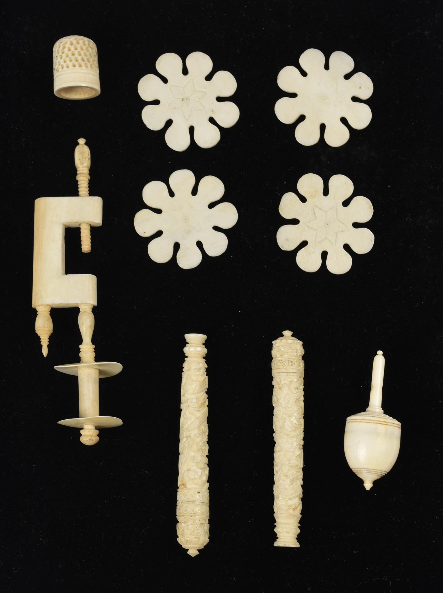 Nine Chinese Export Sewing Items (1 of 2)