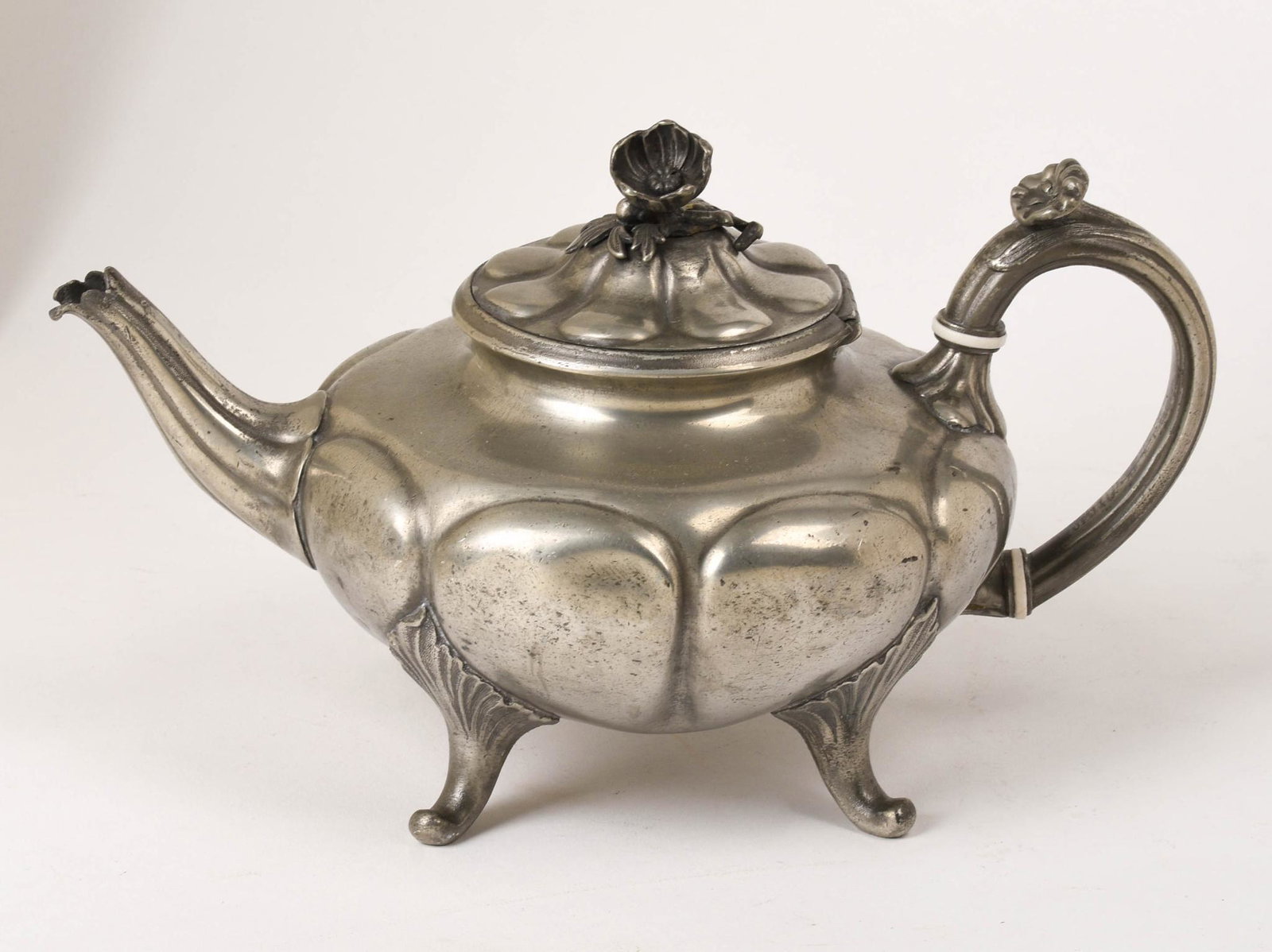 Buxton & Russell's Pewter Teapot.: Circa 1885, height 6.25 inches.