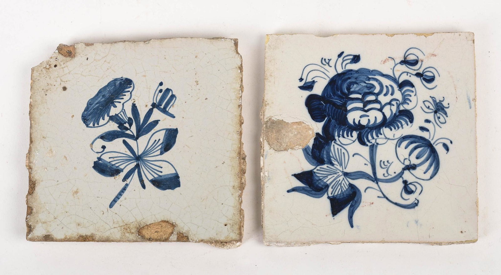 Two Delft Tiles.: Each 5.125 x 5.125 inches.