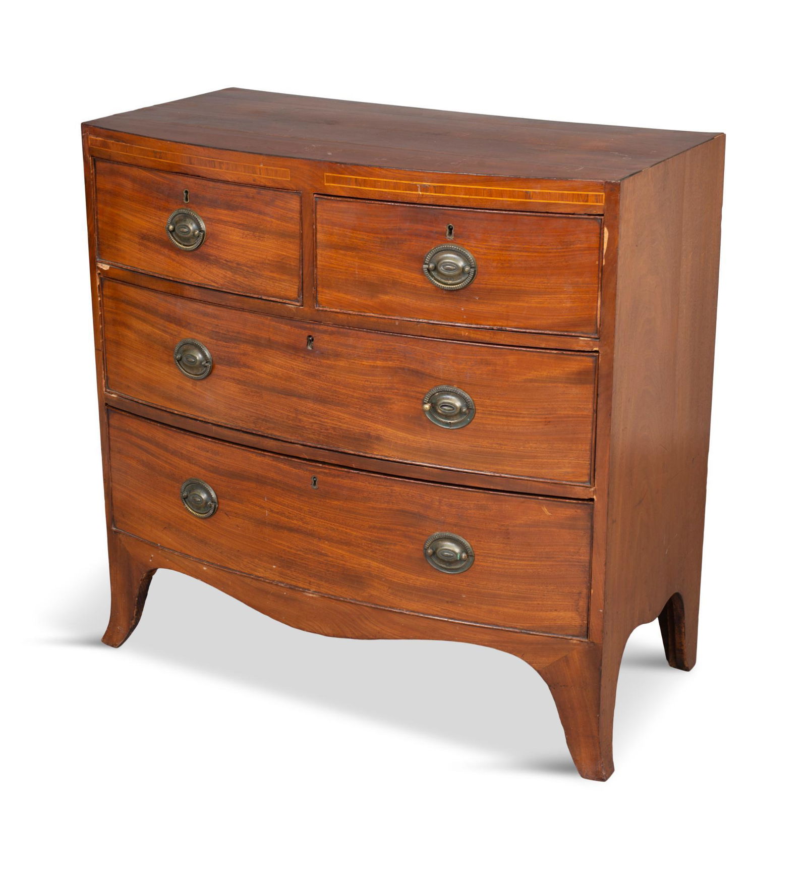 English Bowfront Chest of Drawers. (1 of 3)