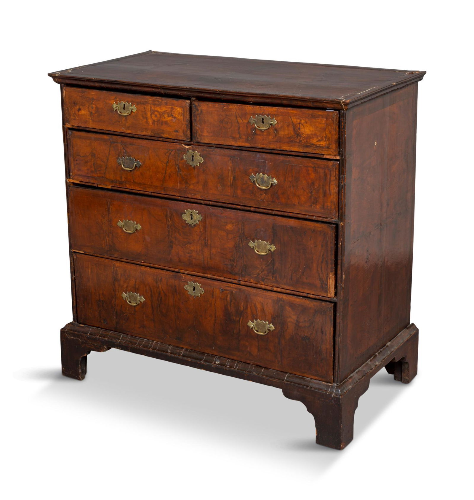 English William and Mary Walnut Five Drawer Chest. (1 of 3)