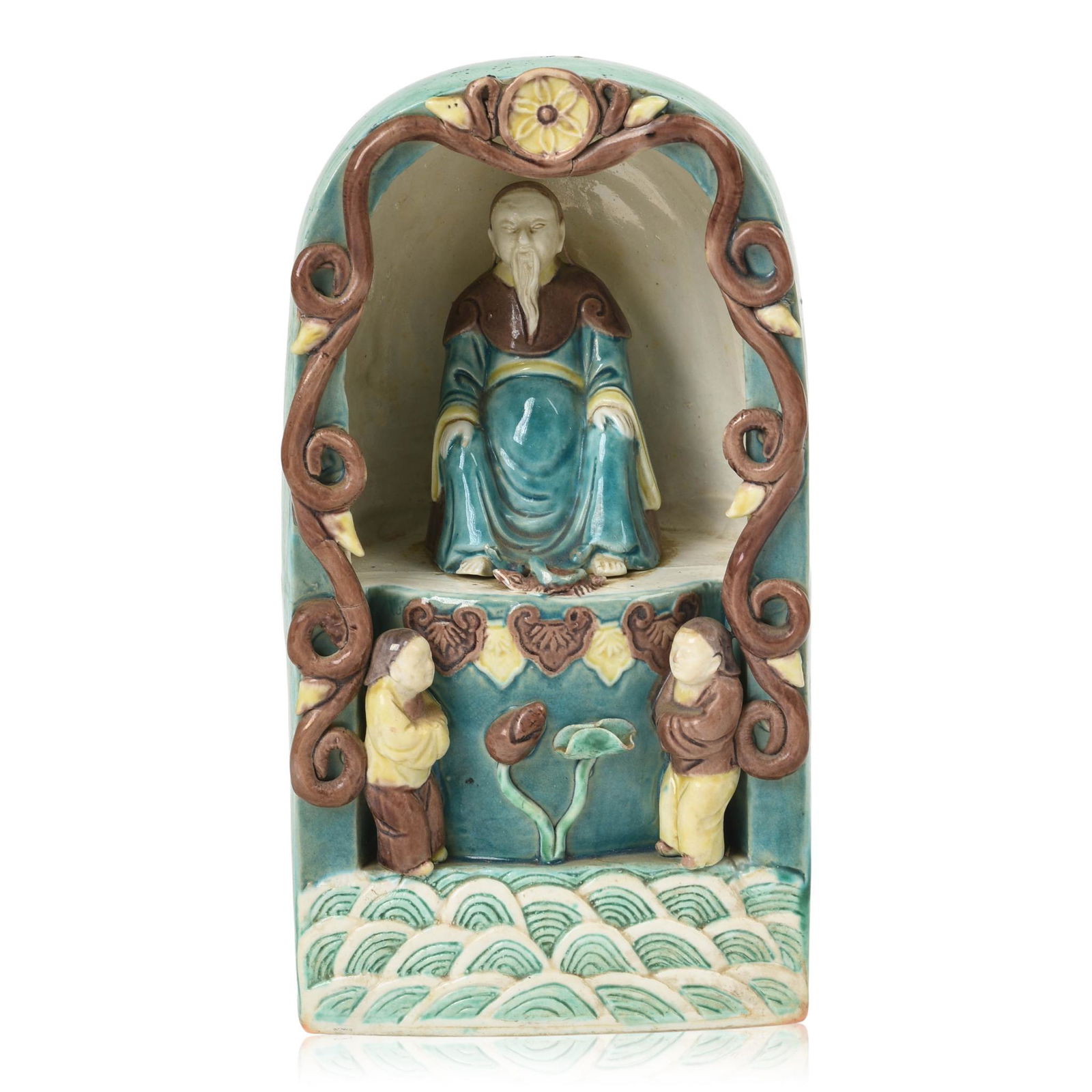 Chinese Ming Style Porcelain Figure Group Shrine (1 of 3)