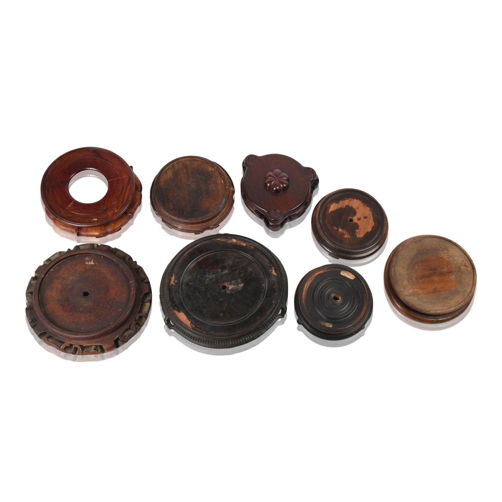 Eight Large Chinese Carved Wood Display Stands (1 of 3)