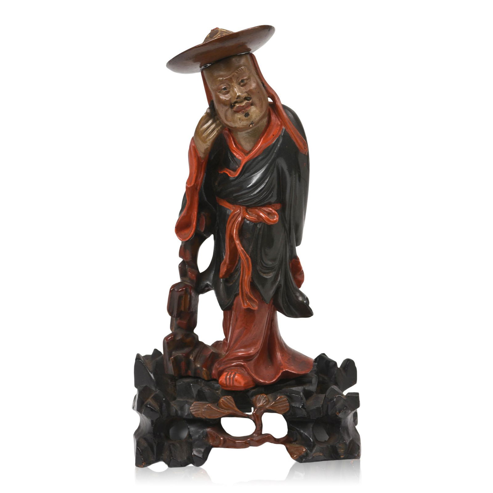 Chinese Polychrome Foochow Lacquer Figure of a Chinese (1 of 3)