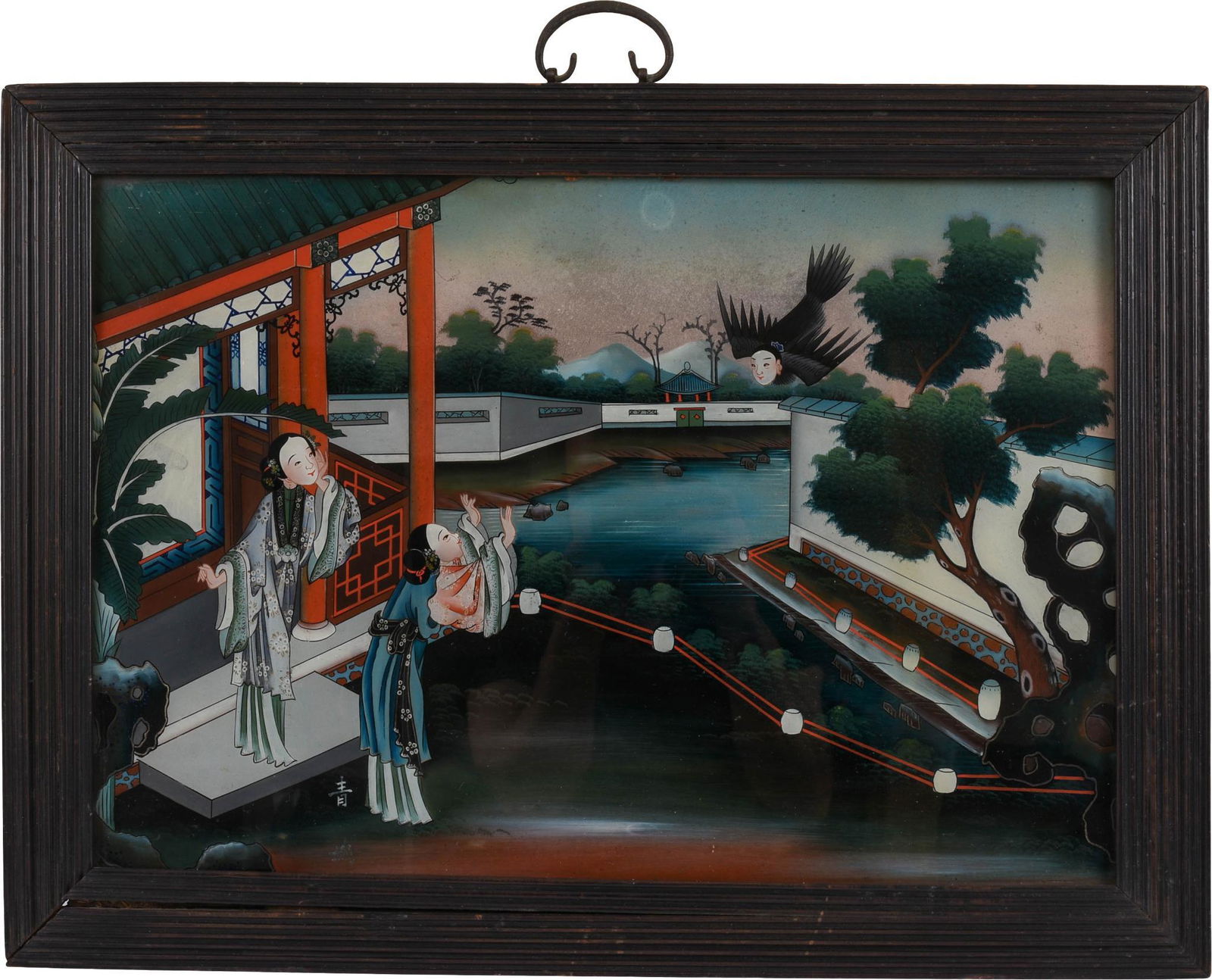 Chinese Reverse Painting on Glass (1 of 2)