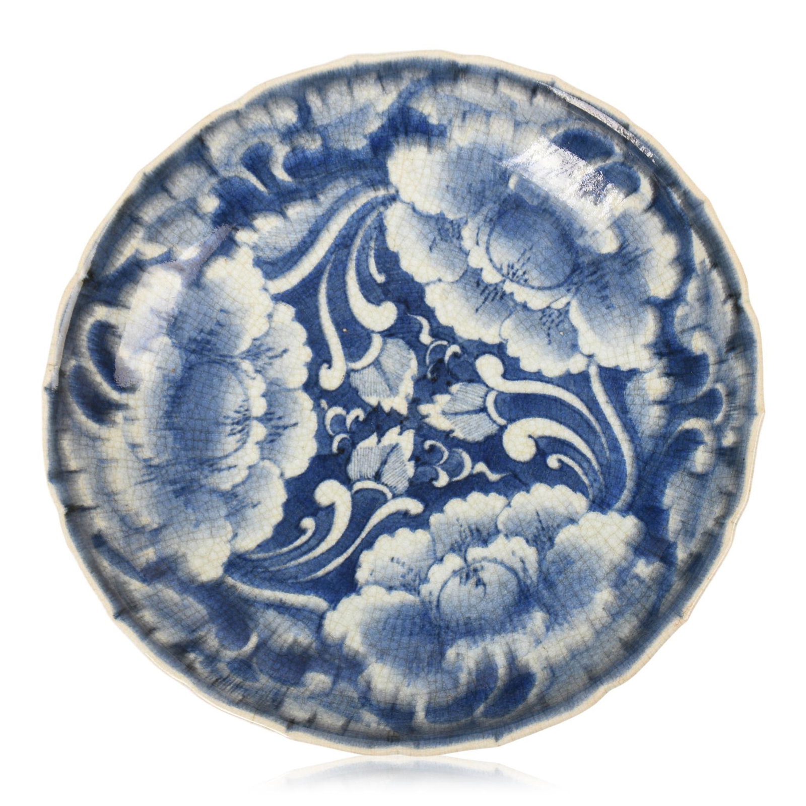 Japanese Arita Porcelain Bowl: Underglaze blue mark, 19th c., diameter 11.5 inches.