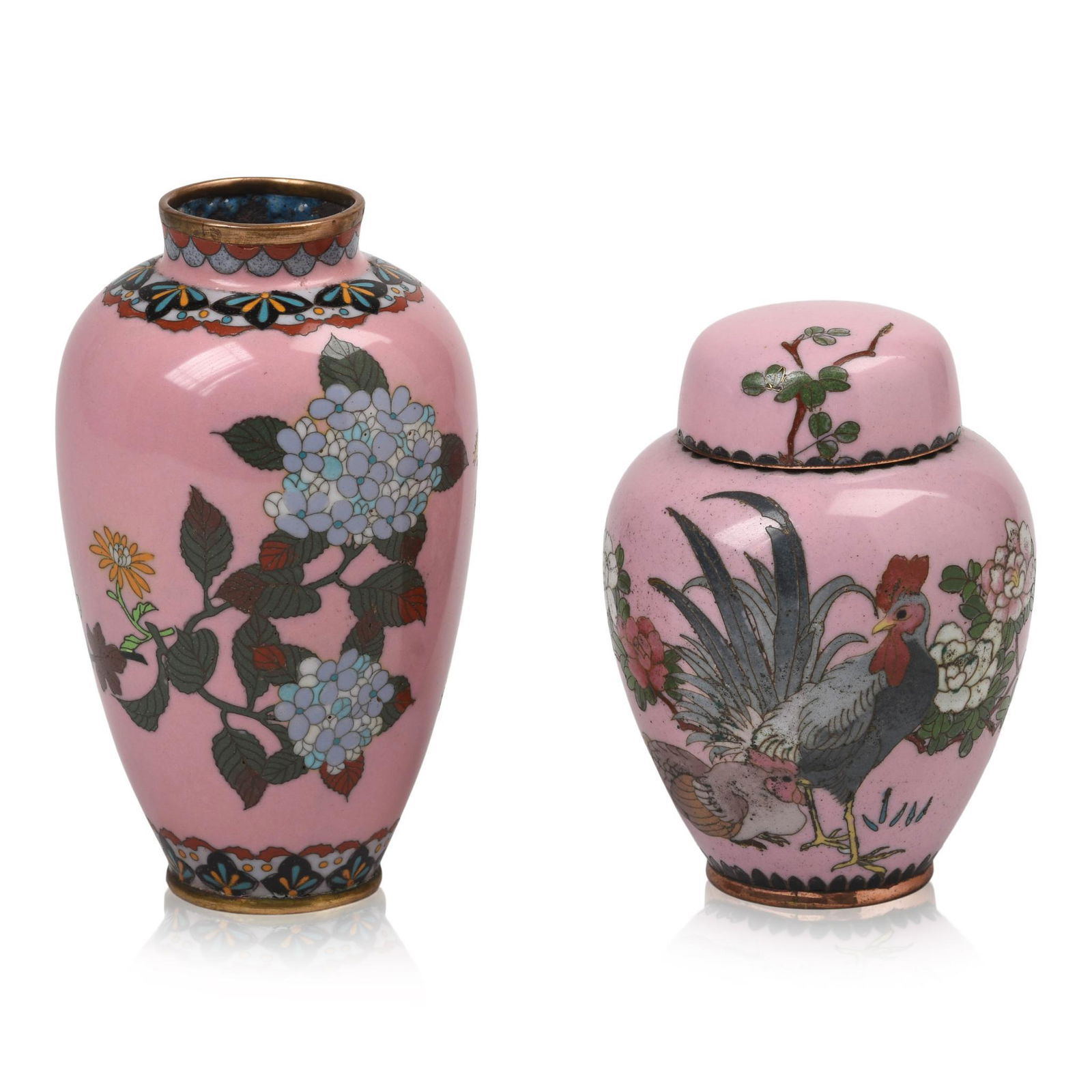 Japanese Cloisonne Vase and Covered Jar (1 of 3)